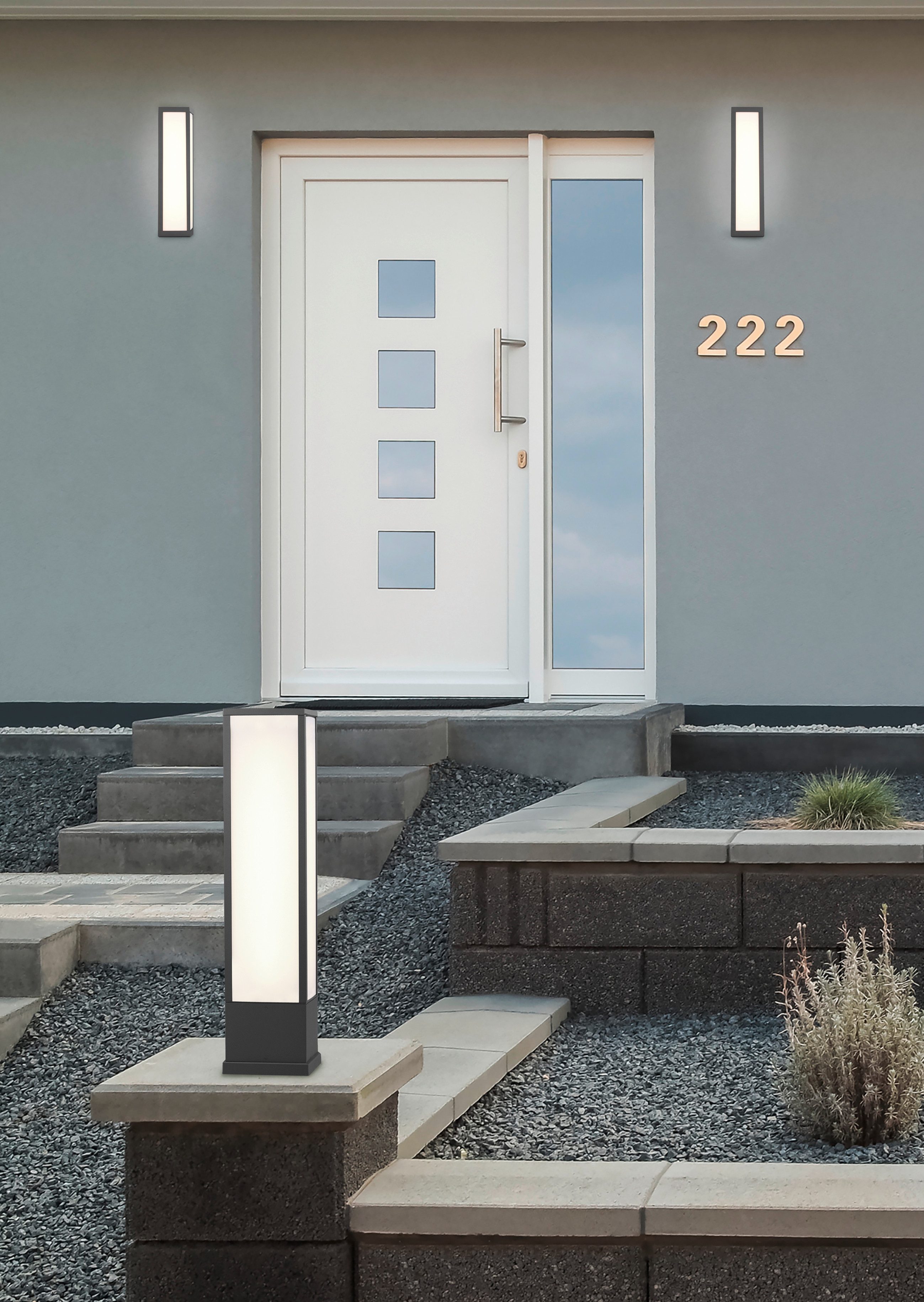 lightling LED Außen-Deckenleuchte Felipe, LED fest integriert, warmweiße Lichtfarbe, hochwertiges Druckguss Aluminium, IP54