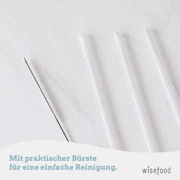 wisefood Trinkhalme Glastrinkhalm Set: 14 Halme + 4 Bürsten, (14-tlg)