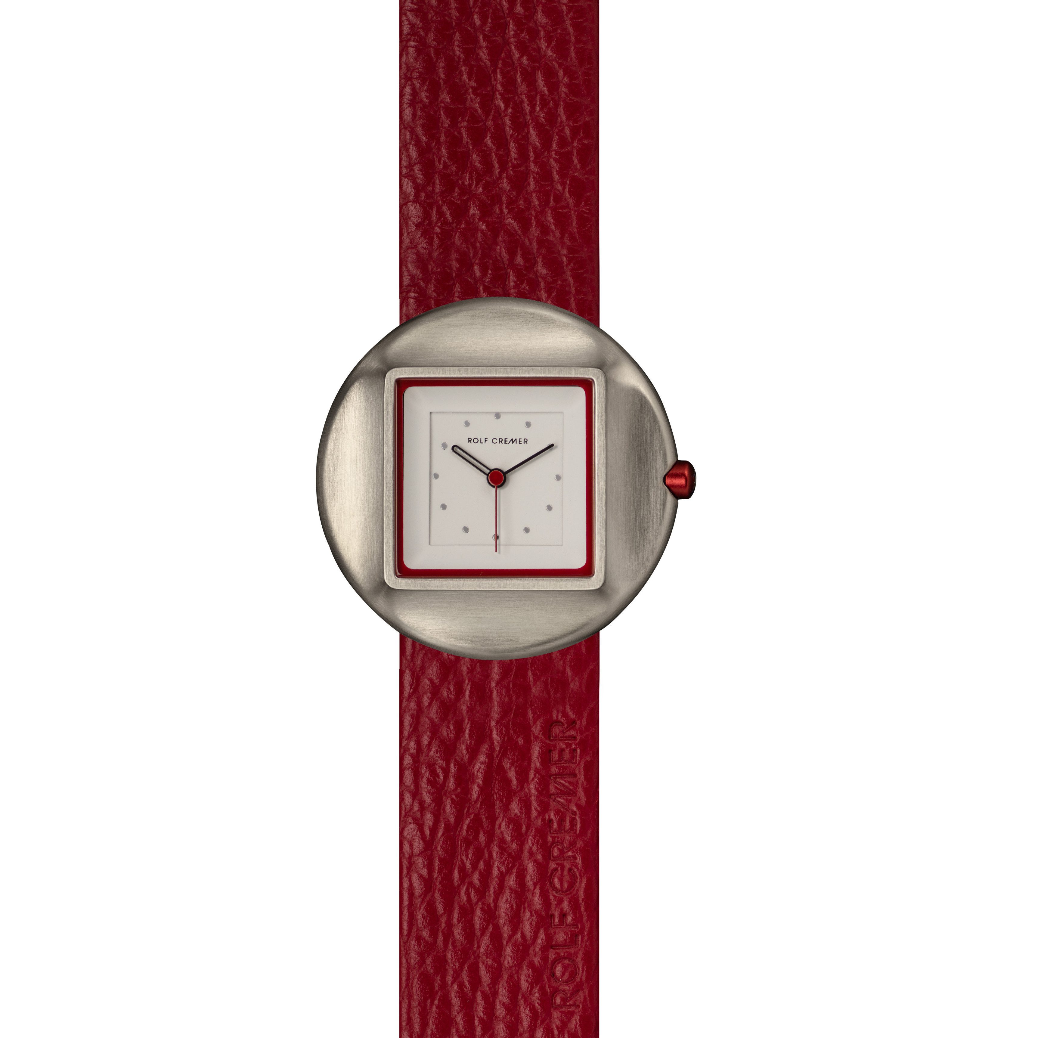 Rolf Cremer Quarzuhr Rolf Cremer Morph Unisexuhr 509002 Rot, Silber Leder, (1-tlg)