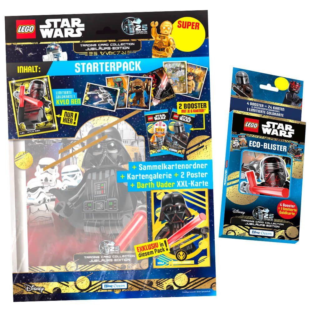 Blue Ocean Sammelkarte Lego Star Wars Karten Trading Cards Serie 5 - Jubiläum Sammelkarten, Lego Star Wars Sammelkarten - 1 Starter + 1 Blister