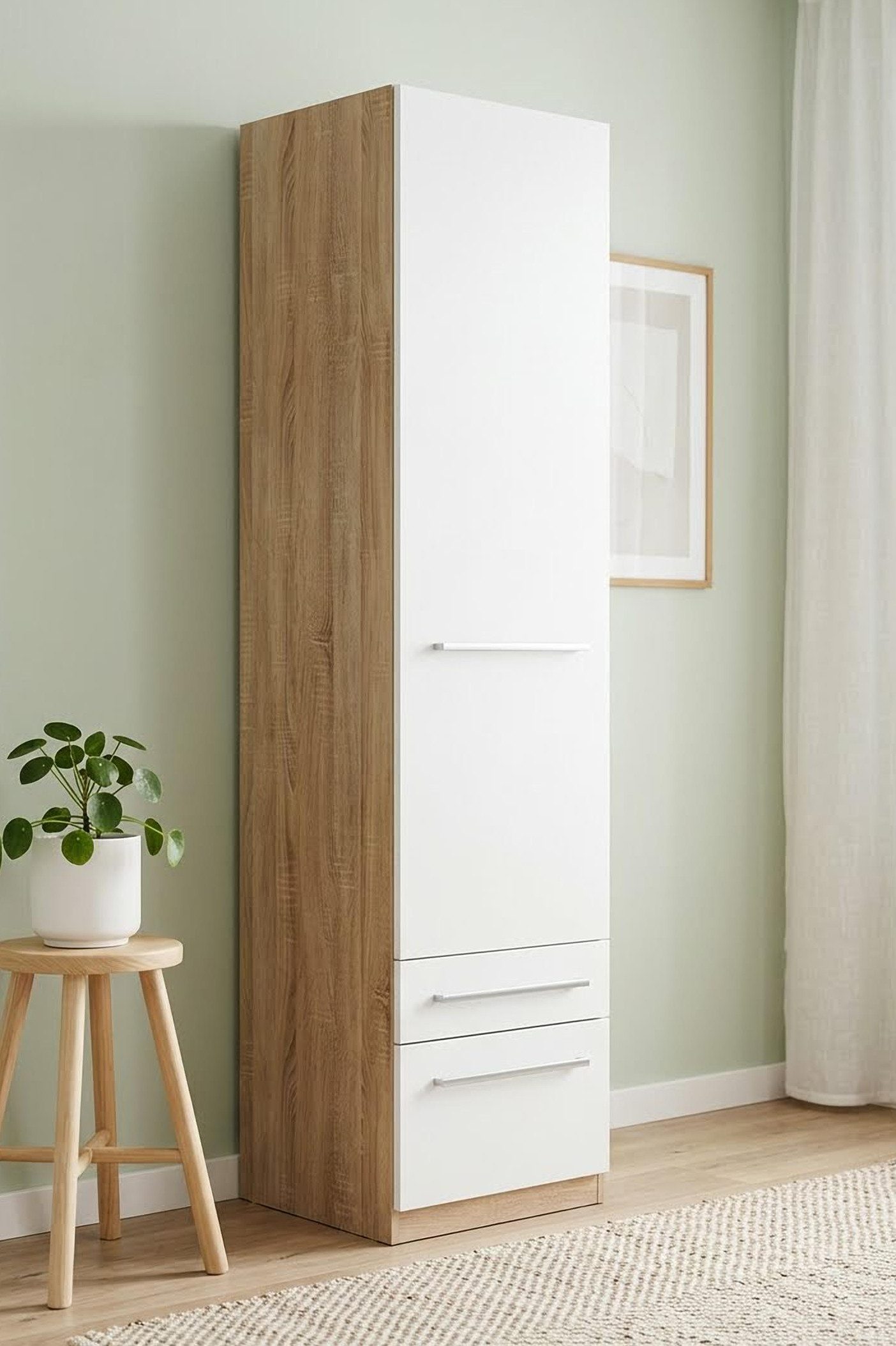 priess Kleiderschrank Schrank Garderobe Wäscheschrank Barcelona in 5 Breiten viel Stauraum, geräumige Schubkästen, mit Spiegel, MADE IN GERMANY – Bild 2 von 5