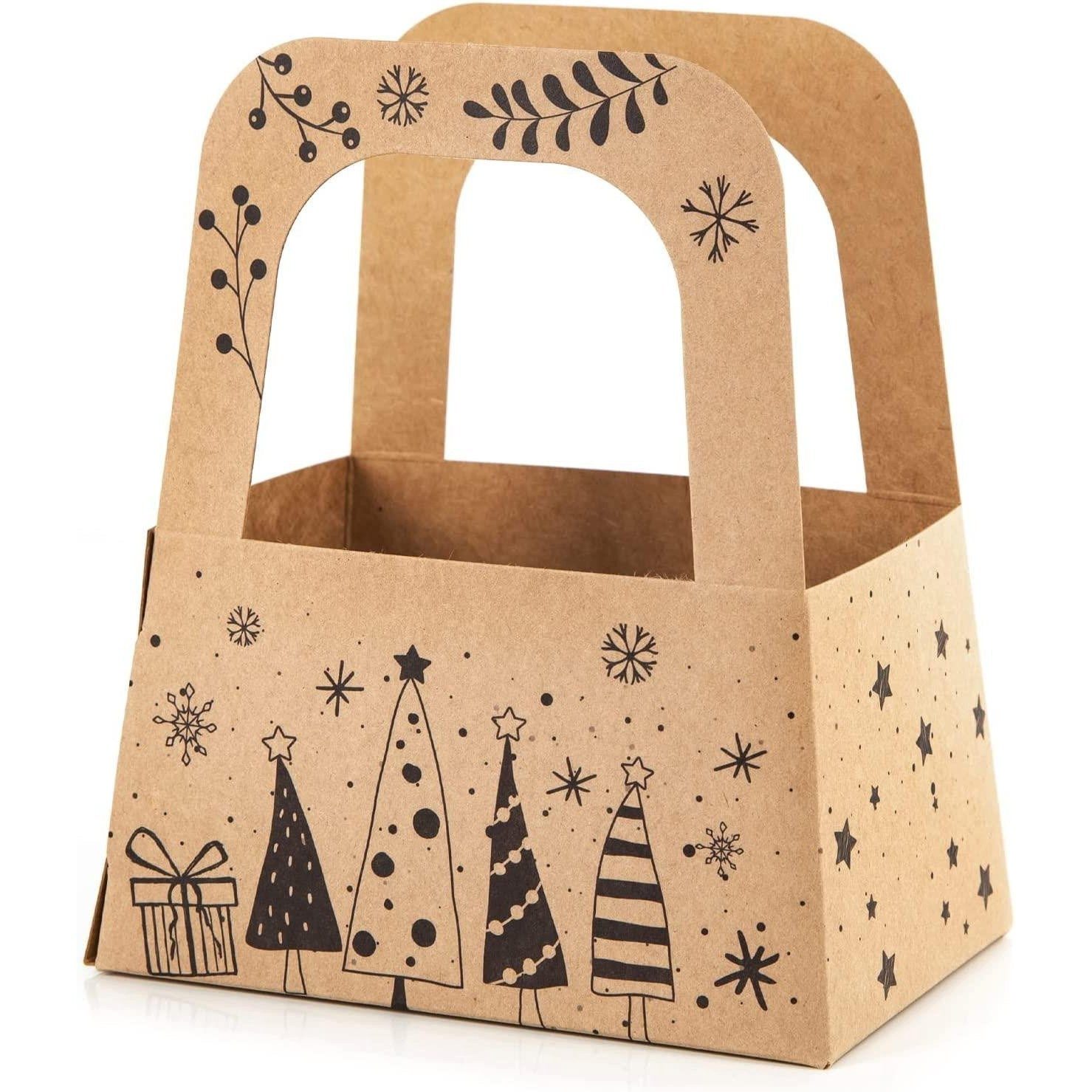 Logbuch-Verlag Geschenkbox 10 Weihnachtsschachtel mit Henkel aus Kraftpapier - Weihnachten