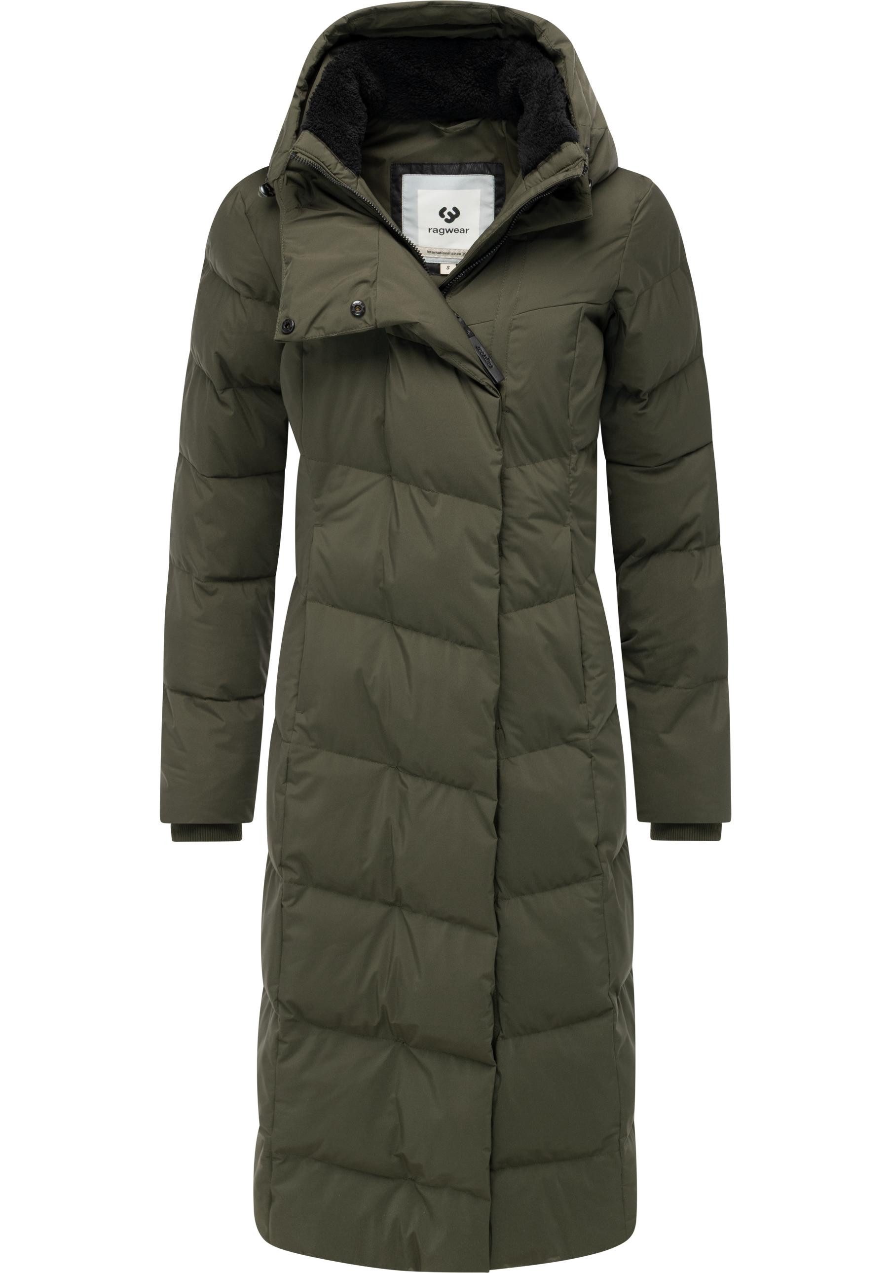 Ragwear Wintermantel Pavla Long Soft YOUMODO Wasserdichter Steppmantel mit Kuschelkragen