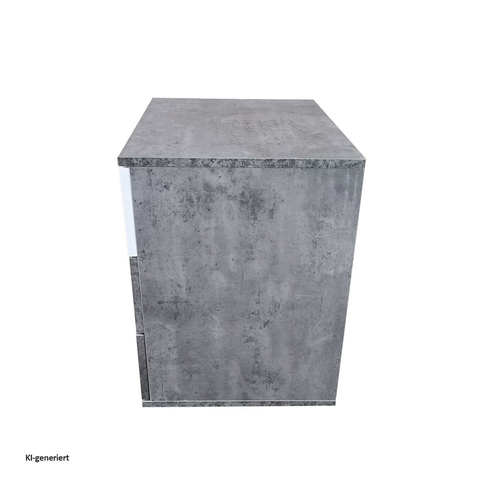 HTI-Living Nachtschrank Nachtkommode 3 Schubladen Nina Beton Weiß 2er-Set (Set, 2-St., 2 Nachtschränke) Nachtschrank Nachttisch
