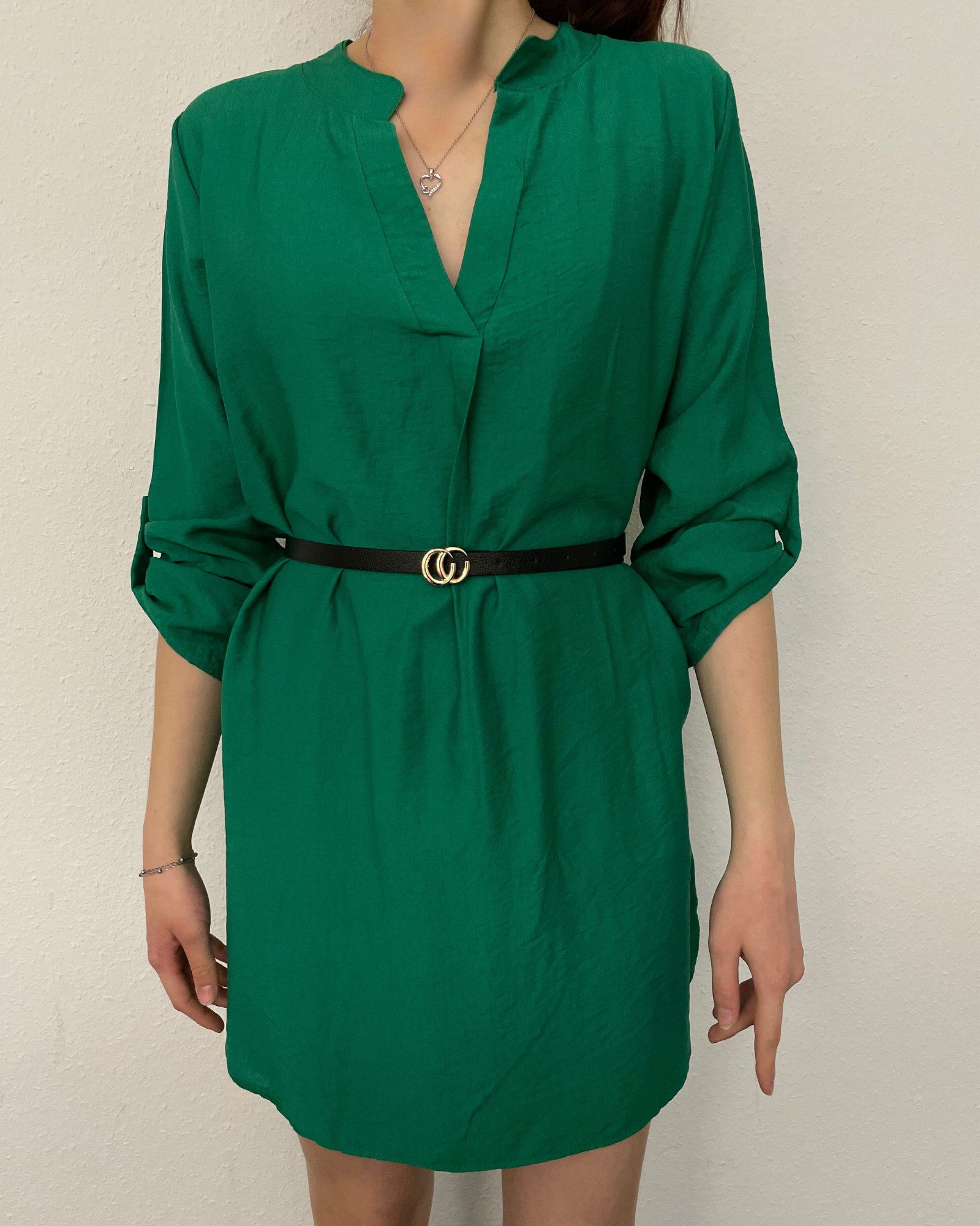 ITALY VIBES Tunikakleid - Kleid CARA - Blusenkleid mit Gürtelkleid - Mini-Kleid mit Gürtel - ONE SIZE passt hier Gr. XS-L