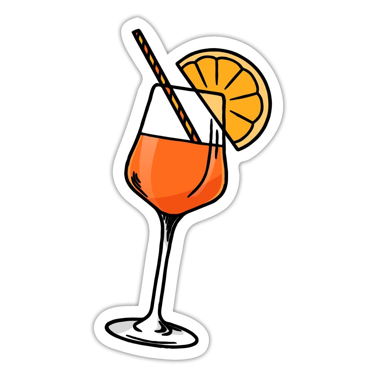 Spreadshirt Aufkleber Cocktailglas Aperitif Orange Geschenk Sticker Aufkleber
