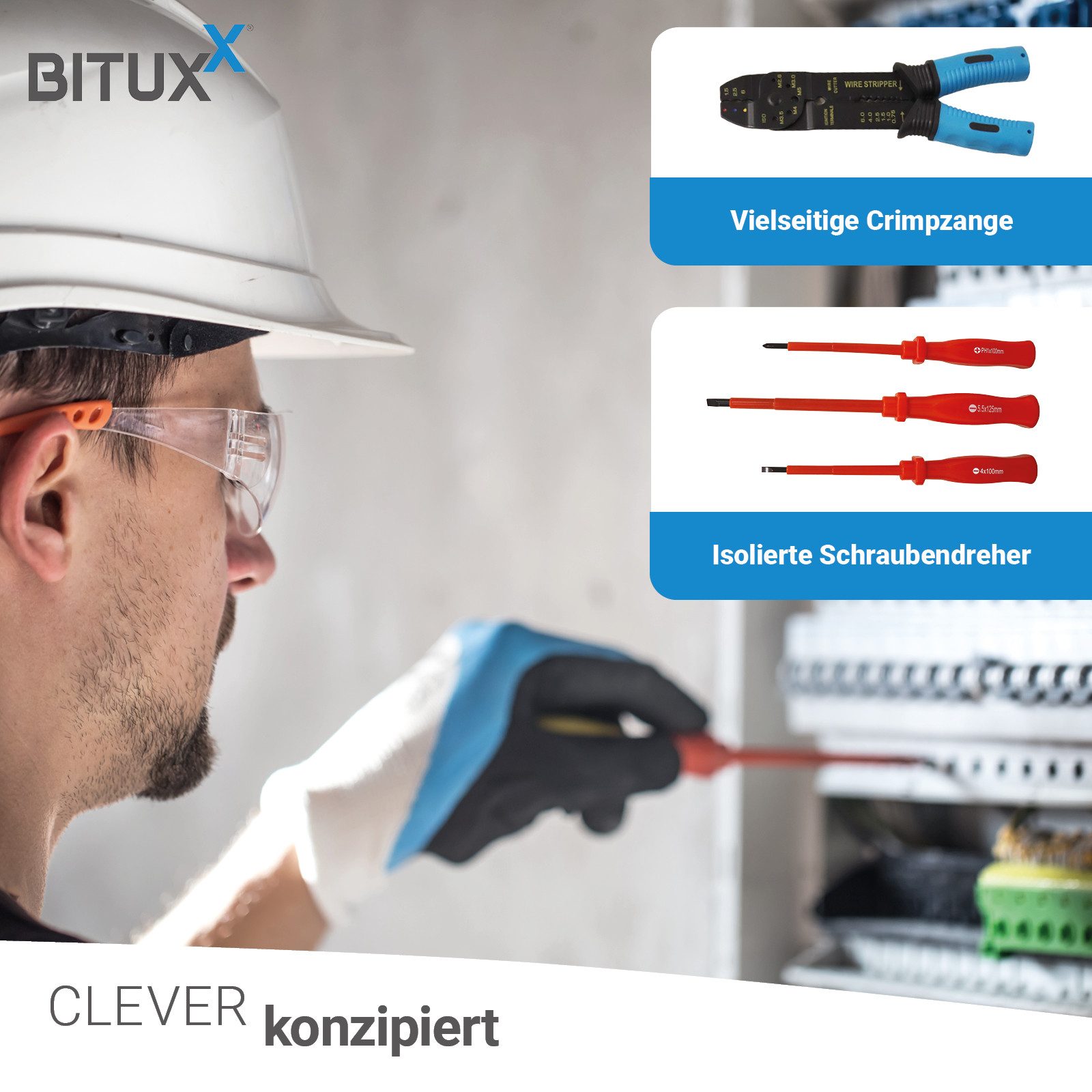 Bituxx Werkzeugtrolley 1200 tlg. (Komplett-Set, 1200 St., Trolley mit 4 bestückten Werkzeugeinlagen), mobil & praktisch: Rollkoffer mit Teleskopgriff und 4 Eben – Bild 5 von 5