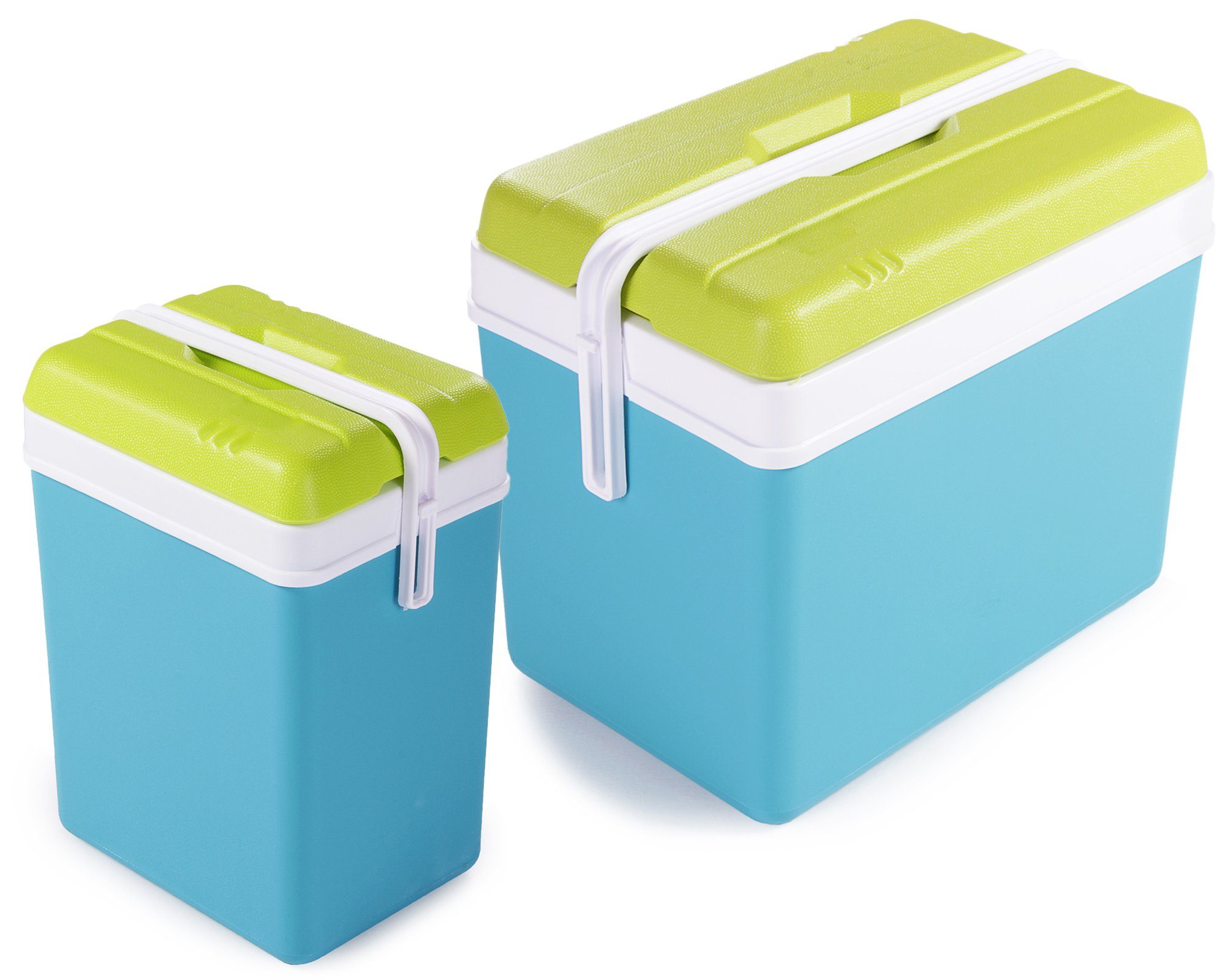ONDIS24 Kühlbox Set Promotion Blau/Grün Kühltasche für Camping & Picknick, 15 + 35 L Volumen, aus Kunststoff | Kühlboxen