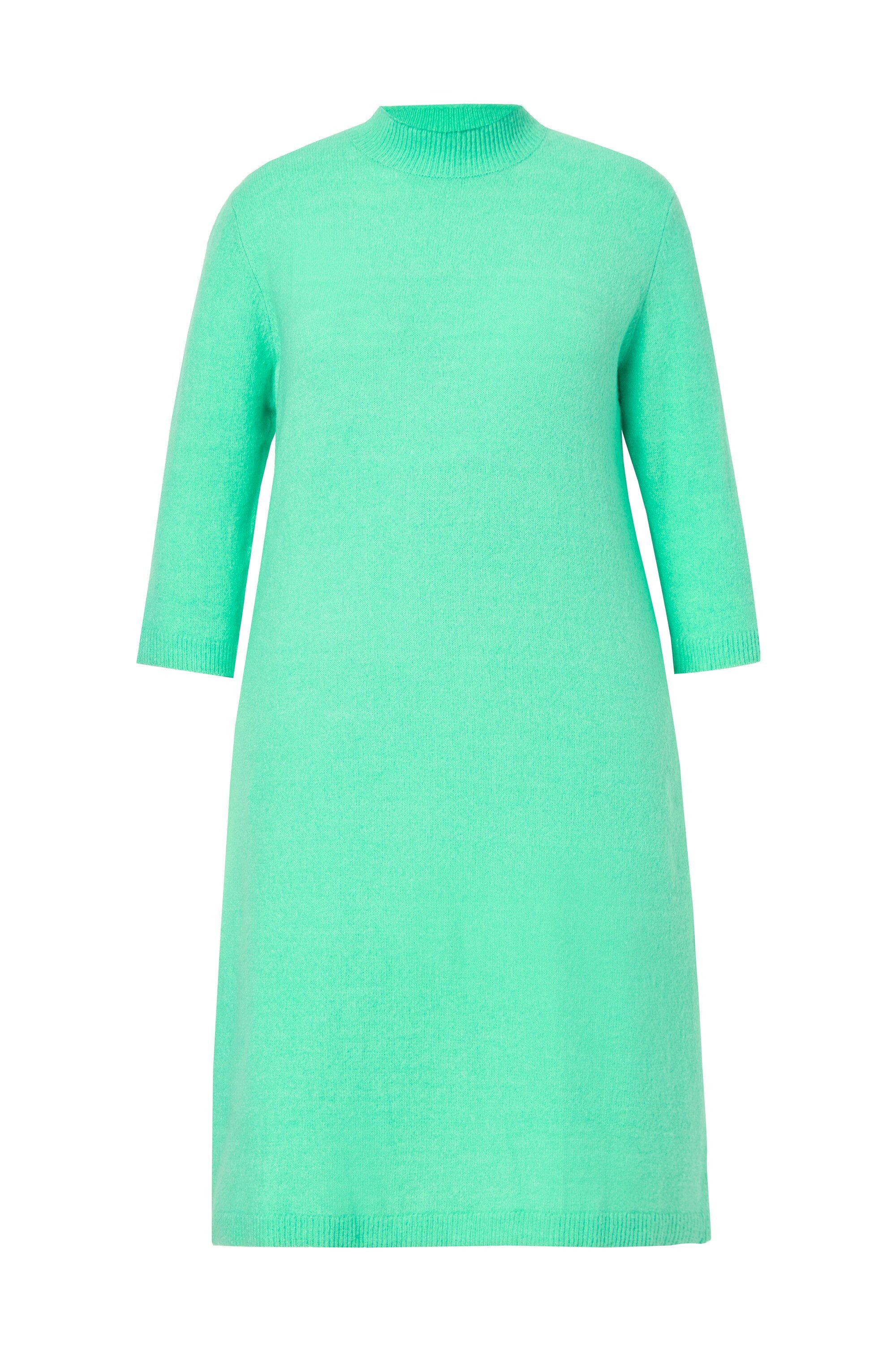 Ulla Popken Midikleid Strickkleid A-Linie Stehkragen 3/4-Arm günstig online kaufen