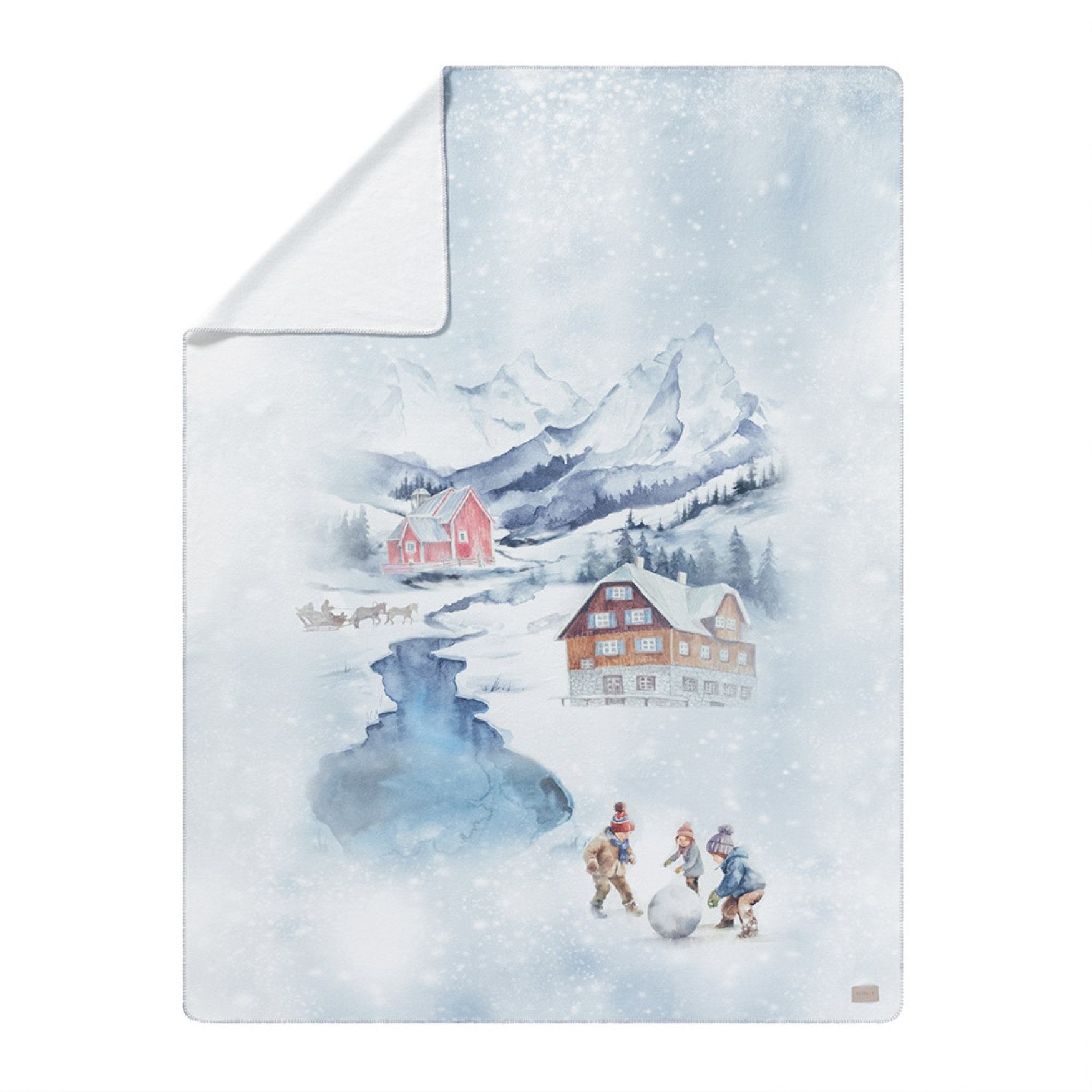 Wohndecke Estella Flanelldecke Kuscheldecke Mountain lake günstig online kaufen