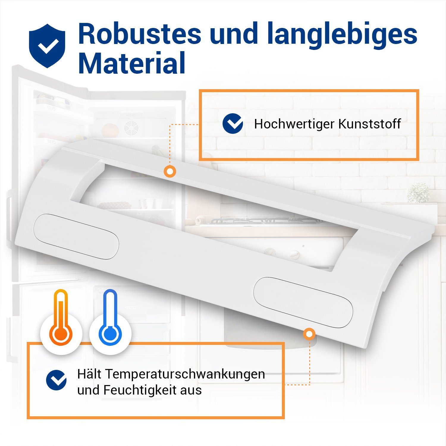 VIOKS Türgriff Griff Universal 200x60x45 mm, 1-tlg., für 82-163 mm Schraubenabstand Kühlschrank Gefrierschrank – Bild 5 von 5