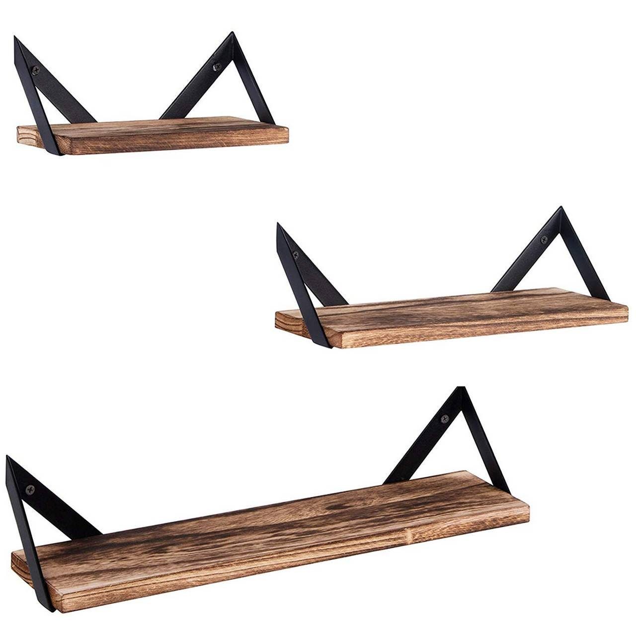 Woltu Wandregal, 3-tlg., Schweberegal Eckregal Hängeregal Holz&Metall