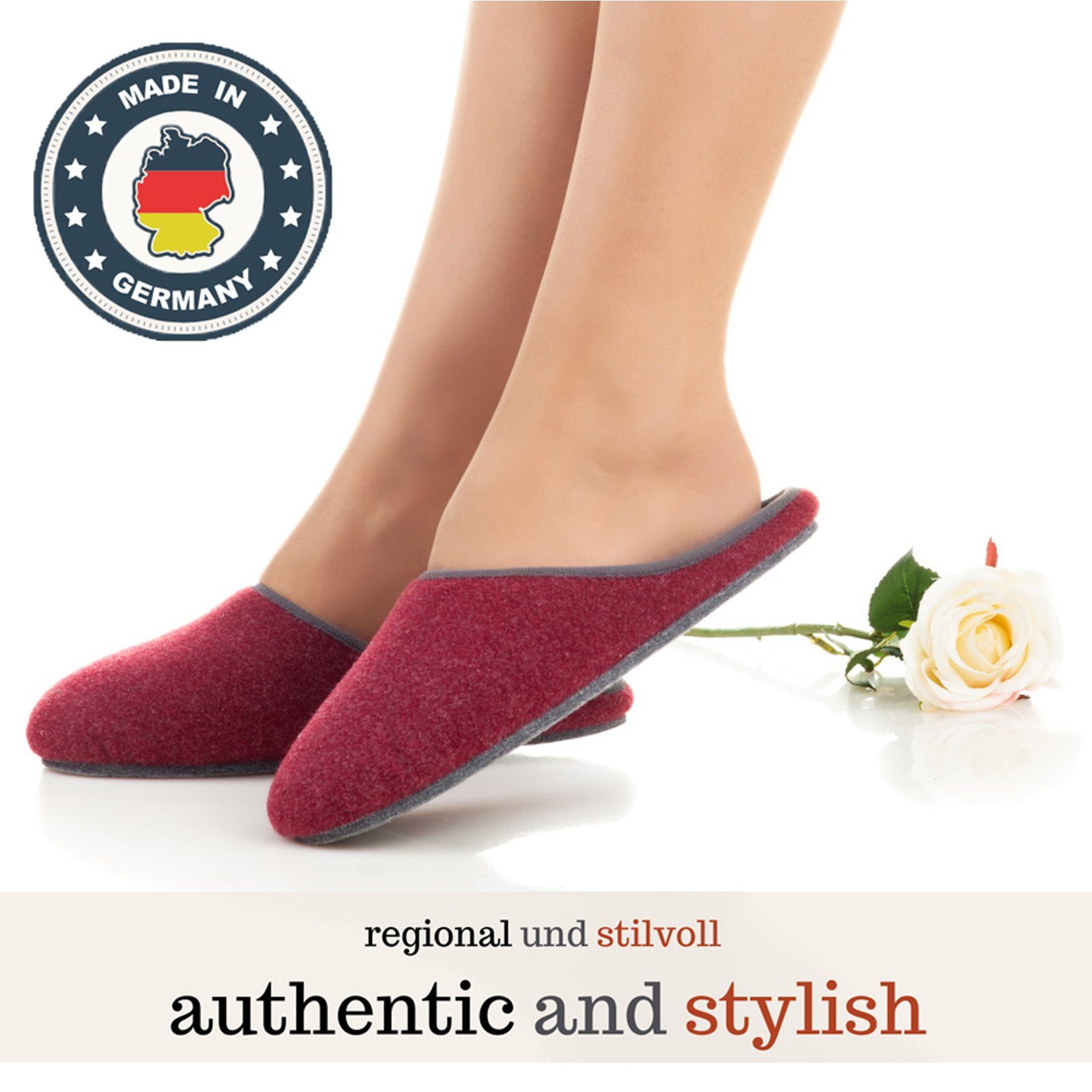 Pantoffelmann Filz Pantoffel Herren Damen Hauspantoffel Filzpantoffel Hausschuhe Pantoffel (1 Paar) Filzpantoffeln, Gästepantoffel besonders leicht