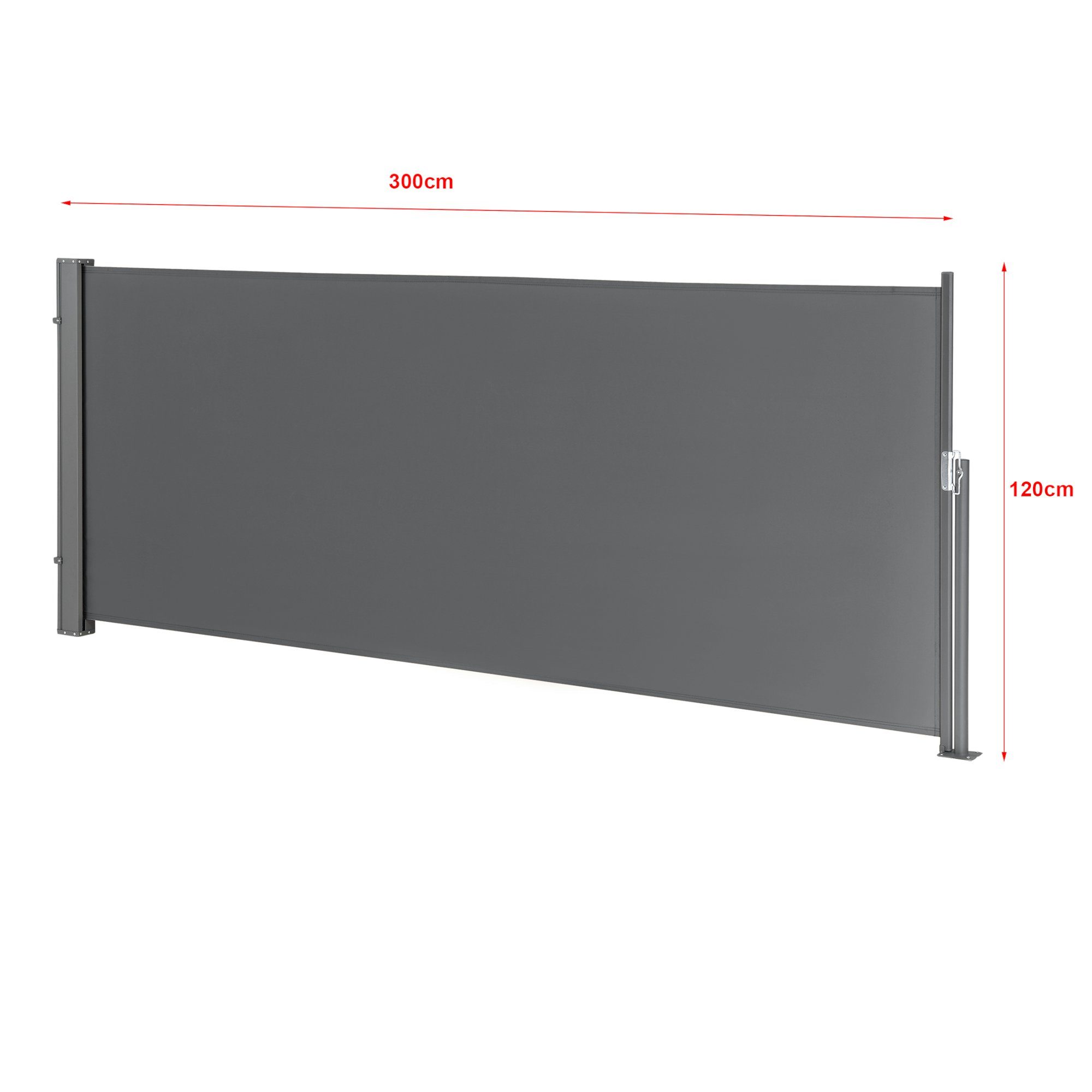pro.tec Seitenmarkise »Arrentela« Sichtschutz 300 x 120 cm Grau