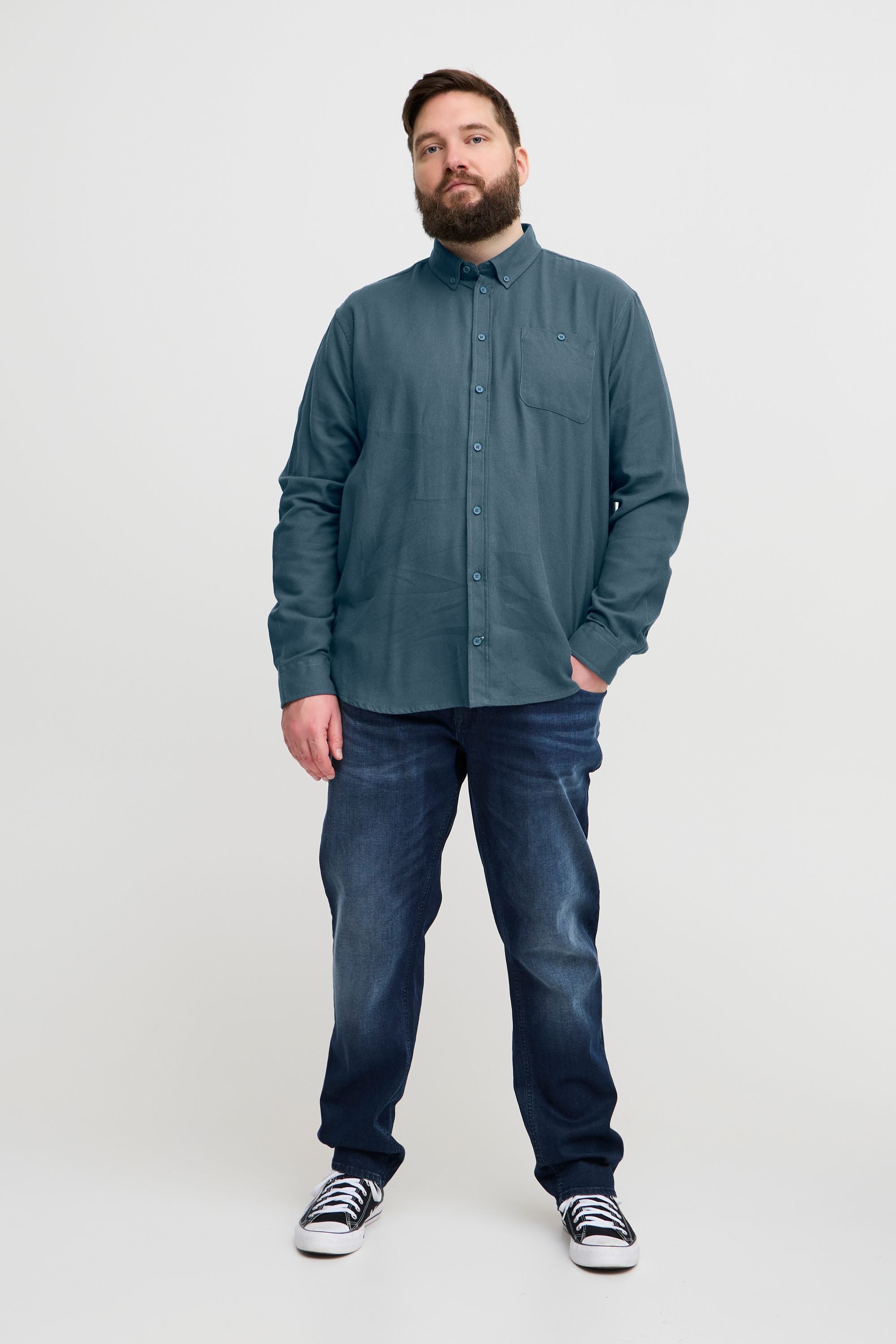 Blend Langarmhemd BHBShirt Lässiges Langarmhemd mit Brusttasche
