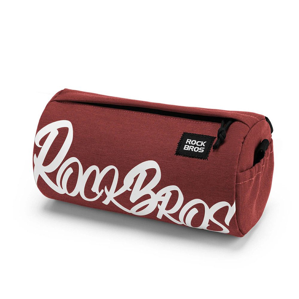 ROCKBROS Lenkertasche Fahrradtasche Schultertasche Rolltasche (Spar-Set, 1-tlg., 25 x 13 cm leicht), 3,6 l, 3-Punkt-Klettbefestigung, Schultergurt