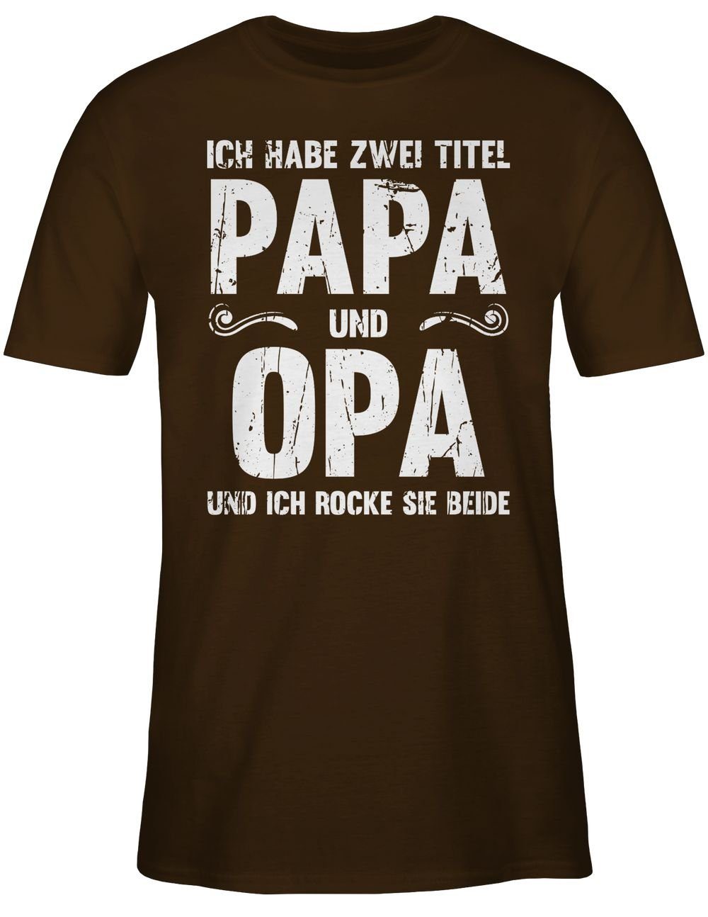T-Shirt Ich habe zwei Titel Papa und Opa Geschenk I Bester Papi und Opi