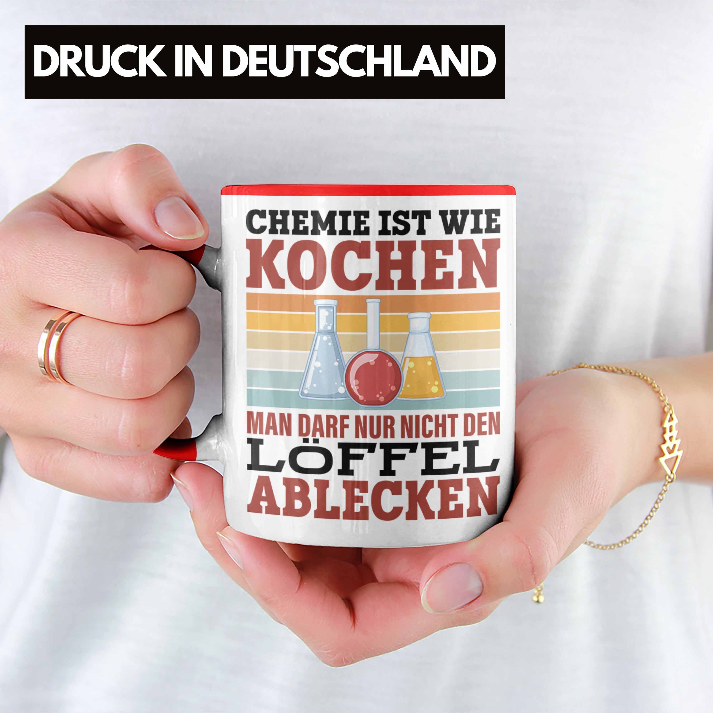 Chemie Man Tasse Tasse Trendation Löffel Ist Nur Kochen Darf Nicht Ges Rot Ablecken Den Wie