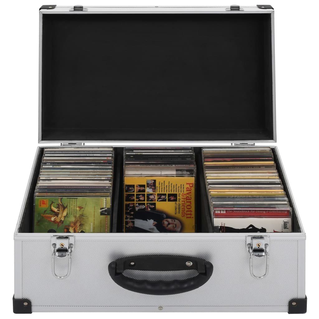 vidaXL Organizer CD-Koffer für 60 CDs Aluminium ABS Silbern (60 St)