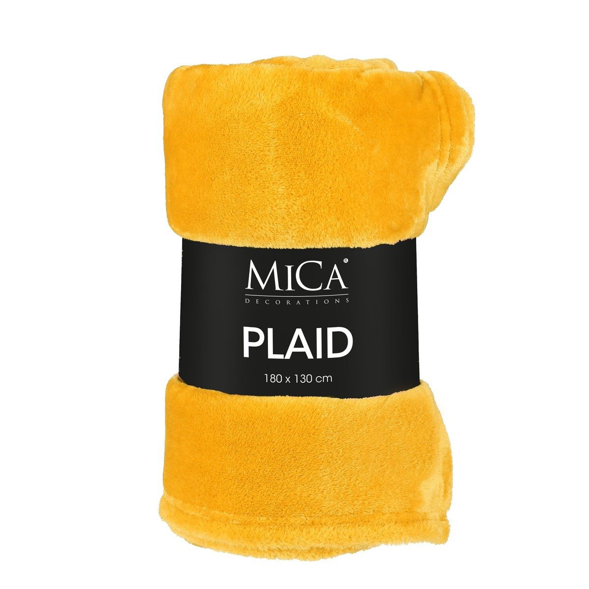 Plaid Mica Decorations Famke Fleecedecke gelb - l180xb130cm, Mica Decorations