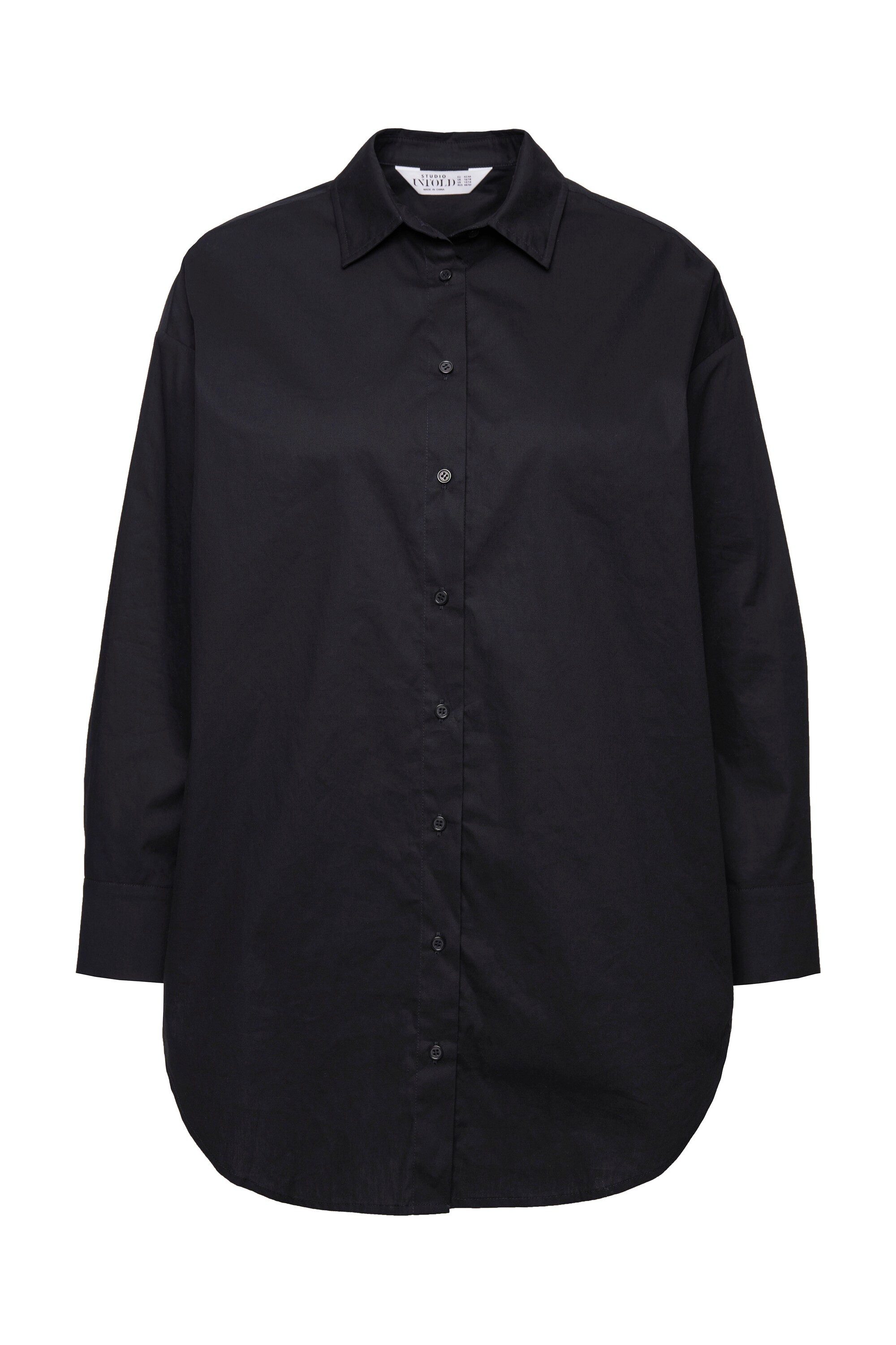 Studio Untold Hemdbluse Bluse oversized Rücken-Knopfleiste Langarm günstig online kaufen