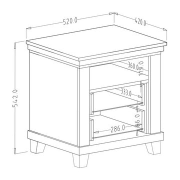 Lomadox Schlafzimmer-Set EPSOM-83, (Spar-Set, 5-St), grün mit Lefkas Eiche Nb.