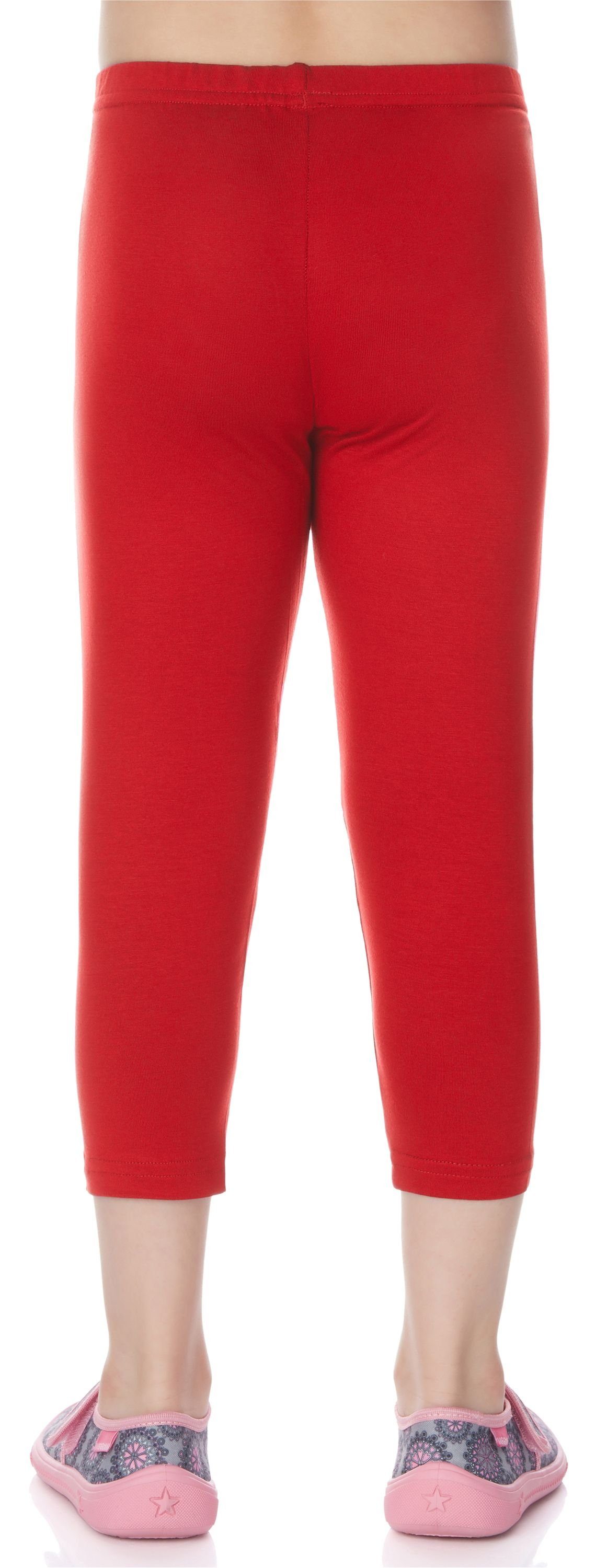 Merry Leggings Mädchen Capri (1-tlg) Bund elastischer Viskose Rot 3/4 Leggings aus MS10-131 Style