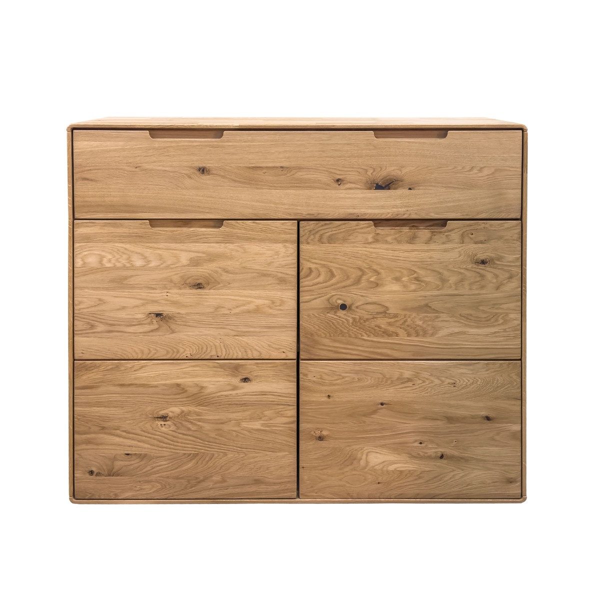 Liadomo Kommode Genua 2, Sideboard, Stauraummöbel, Stauraum, aus Massivholz Wildeiche, zwei Türen, ein Schubkasten