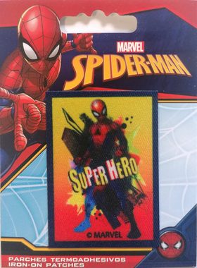MARVEL Aufnäher Bügelbild, Aufbügler, Applikationen, Patches, Flicken, zum aufbügeln, Polyester, Spiderman Comic Super Hero - Größe: 5 x 6,9 cm
