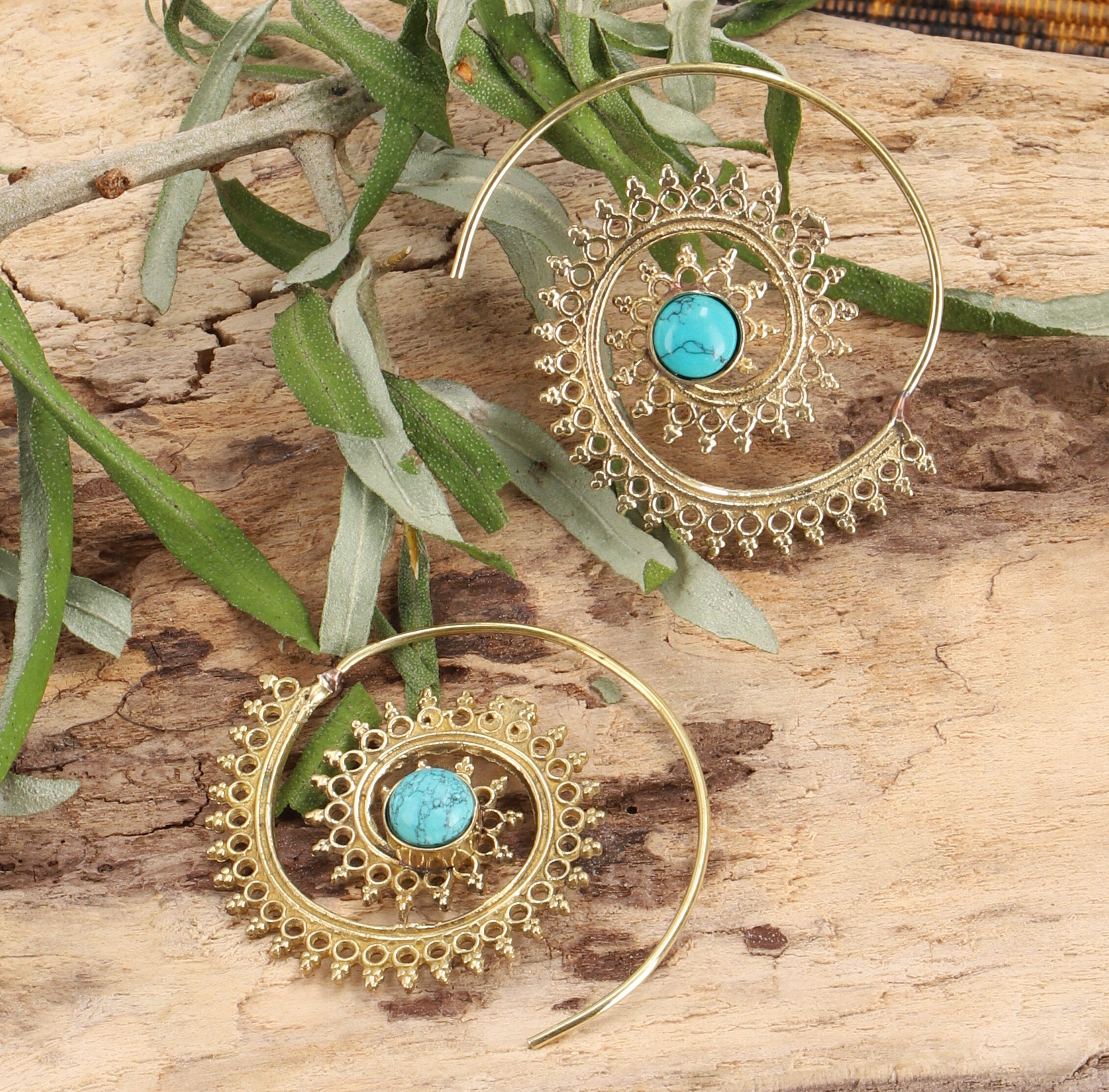 Guru-Shop Paar Ohrhänger Boho Ohrringe aus Messing, Tribal.. günstig online kaufen