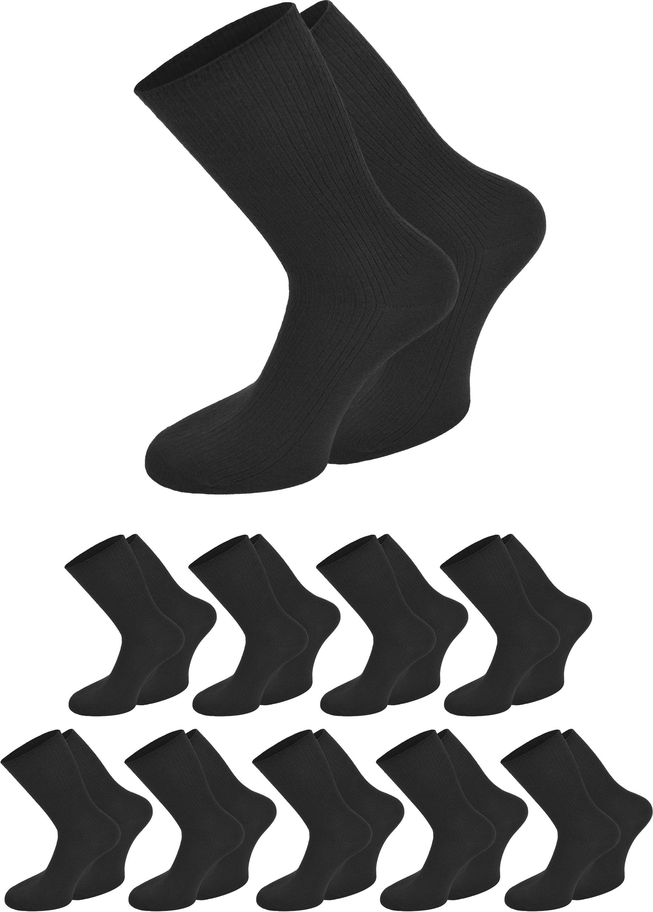 normani Diabetikersocken 10 Paar Berufssocken Ripp (10 Paar) Hygienisch Geruchshemmend Atmungsaktiv ohne einschneidendes Bündchen