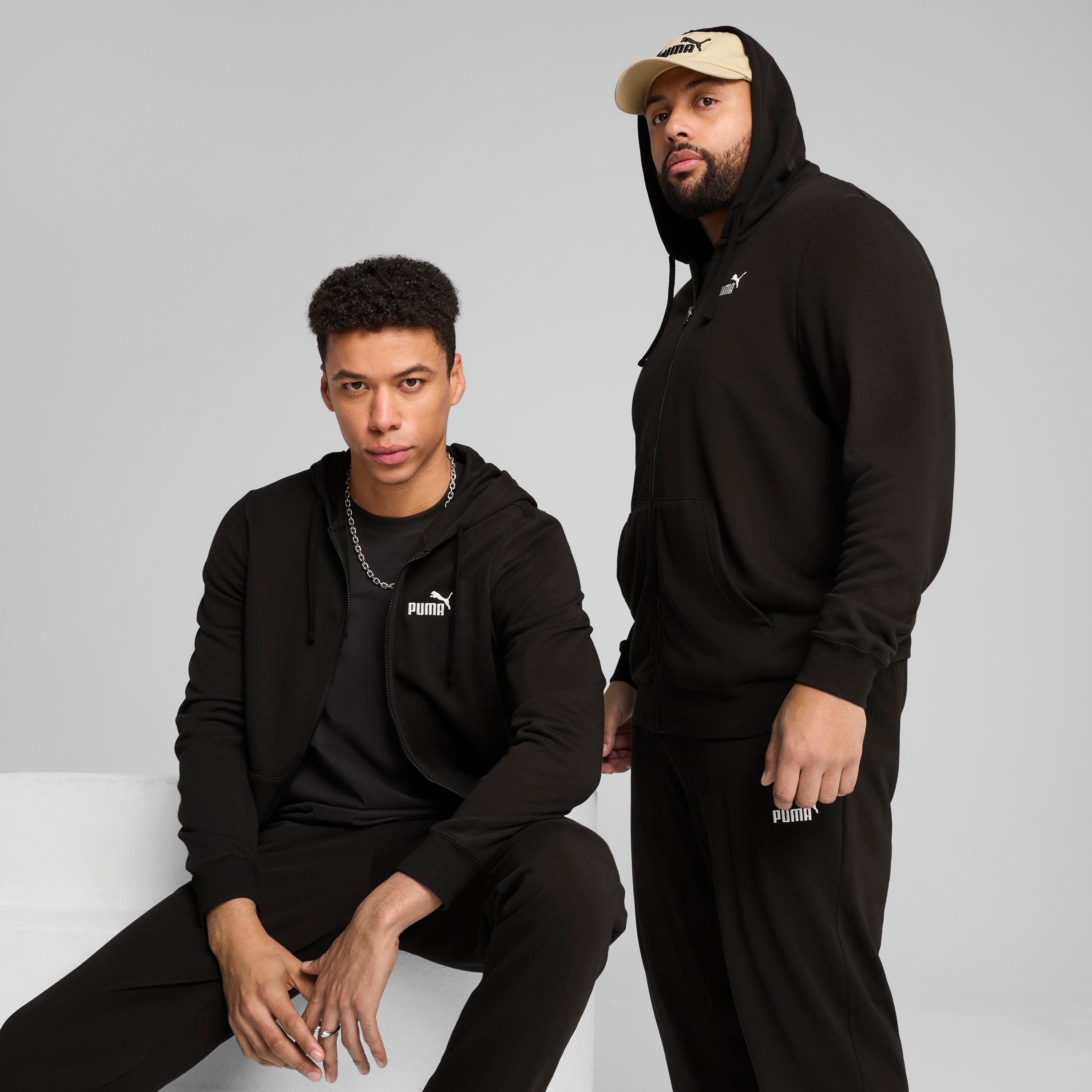 PUMA Kapuzensweatshirt ESS NO 1 LOGO FULL-ZIP HOODIE TR mit Knopfleiste, mit verstellbarer Kapuze, mit Kängurutasche