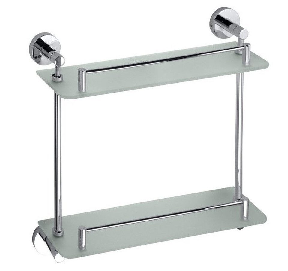 Sapho Ablageregal X-ROUND E Glasablage 2-Fach 400mm, Chrom, Sapho-XR602