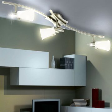 etc-shop LED Deckenspot, Leuchtmittel inklusive, Decken Spot Leuchte Strahler verstellbar Glas Beleuchtung satiniert im