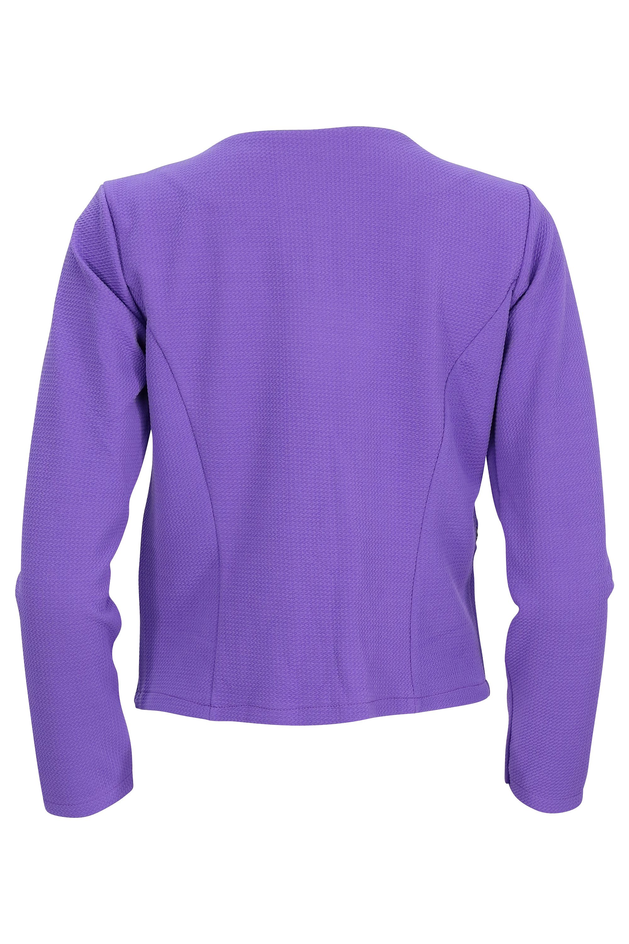 malito more than fashion Jackenblazer malito Damen Blazer ohne Kragen, Sakko im Basic Look, Kurzjacke mit Sweatblazer im Basic-Look