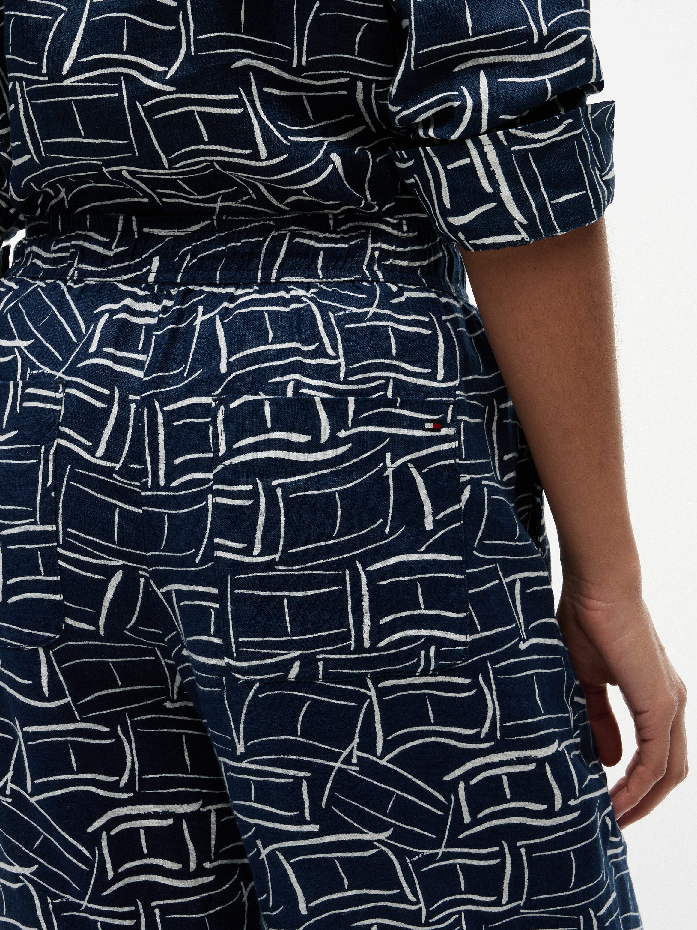 Tommy Hilfiger Leinenhose ESS LINEN PULL ON PANTS in lockerer Passform, Elastikbund