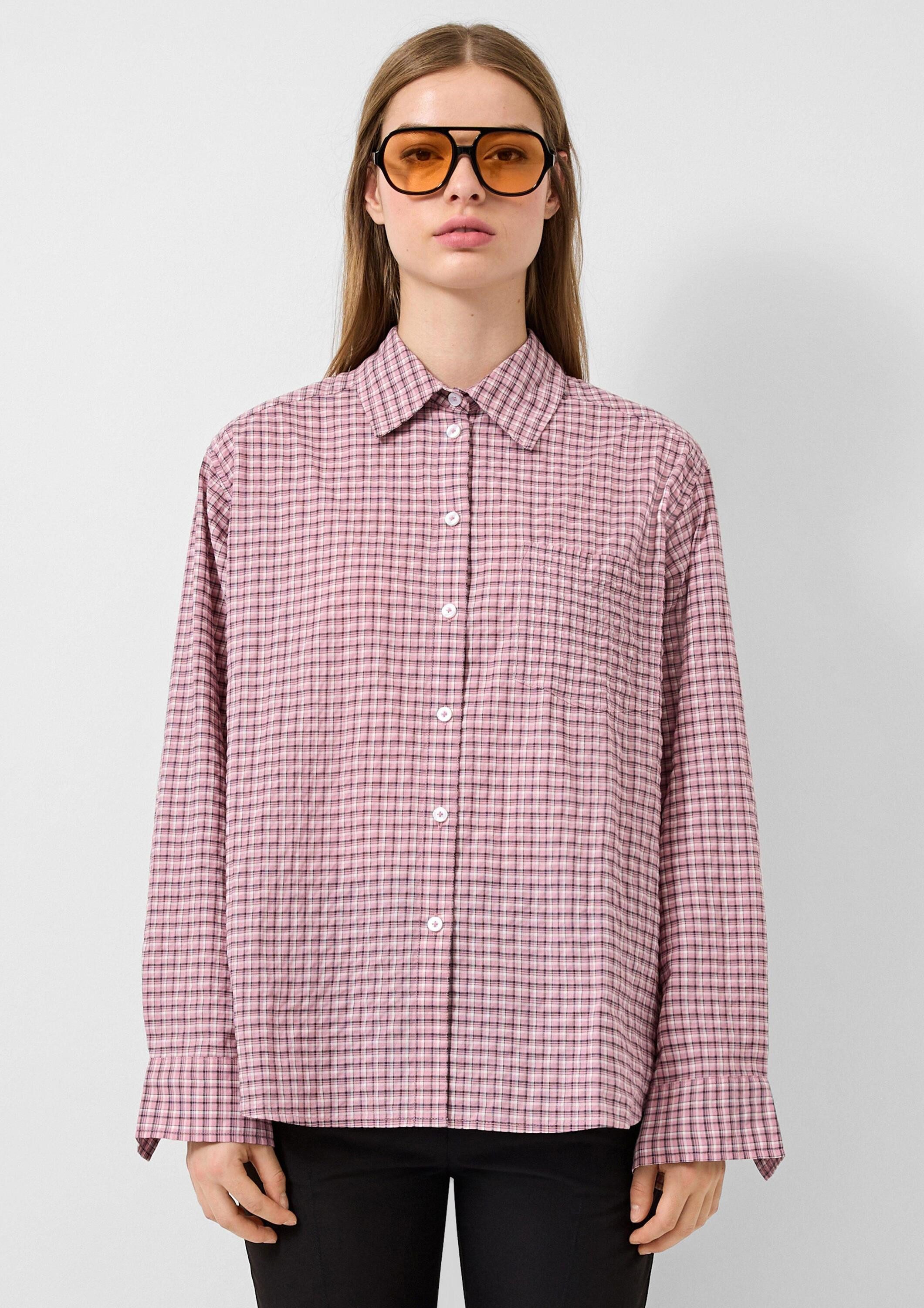 QS Langarmbluse Bluse Karohemd