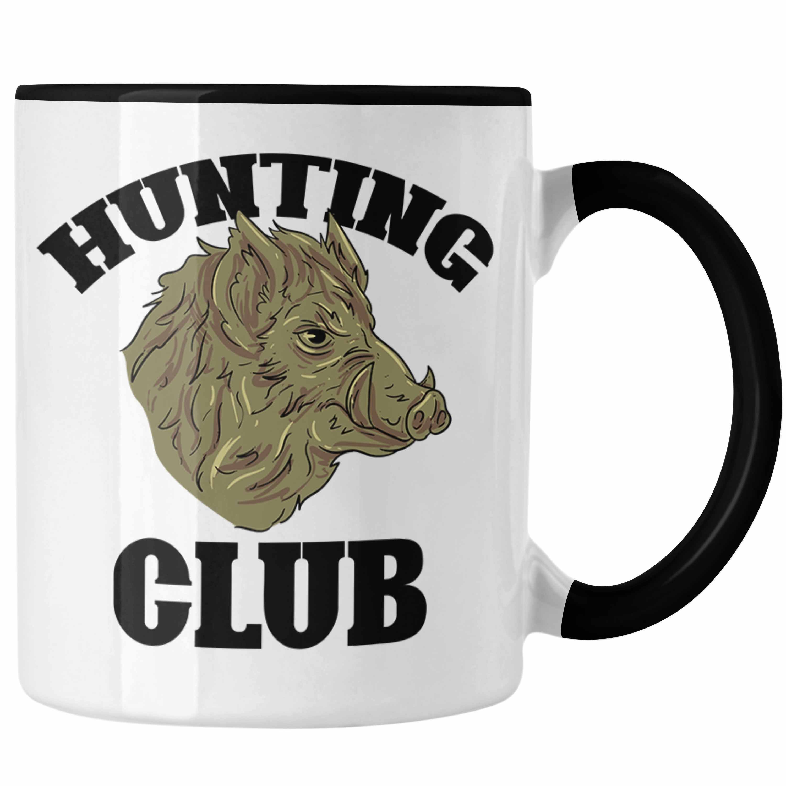 Club Wildschwein Schwarz Tasse Geschenkidee Tasse Trendation Spruch Hunting Geschenk Jäger Jag