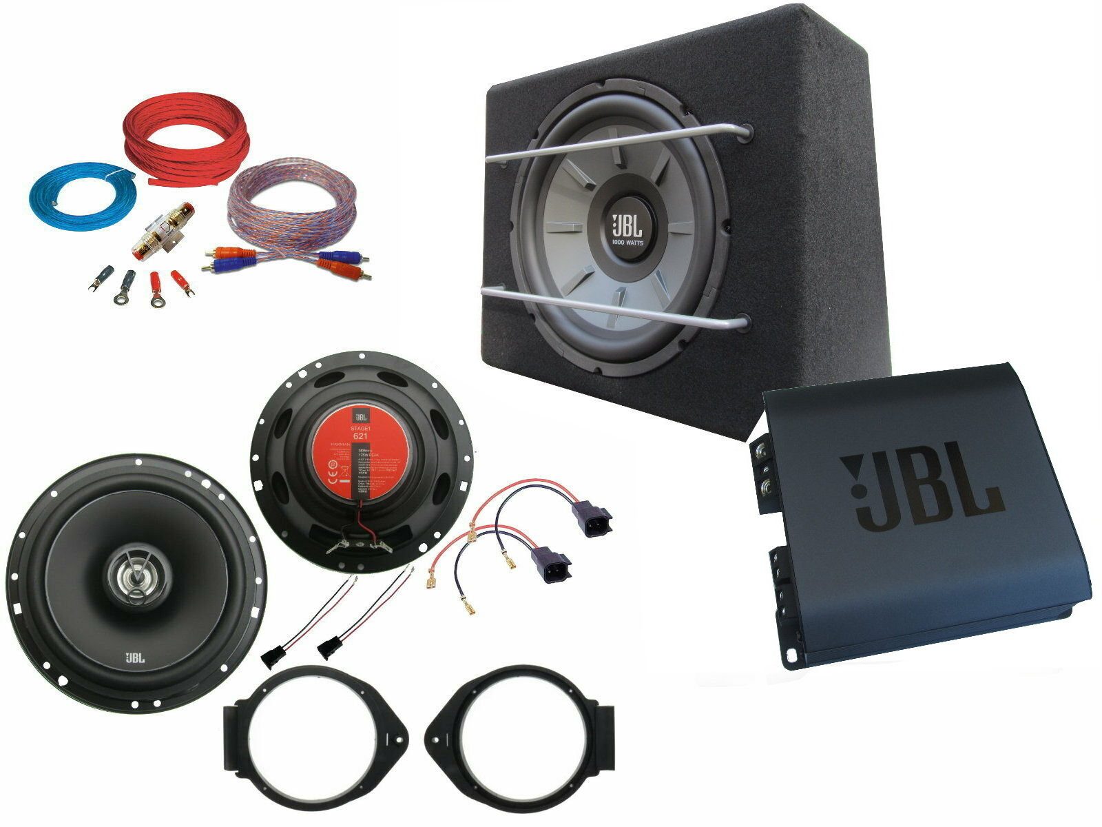 DSX JBL Komplett Set für Opel Astra K Lautsprecher Subwoofer Verstärker Auto-Lautsprecher (1480 W)