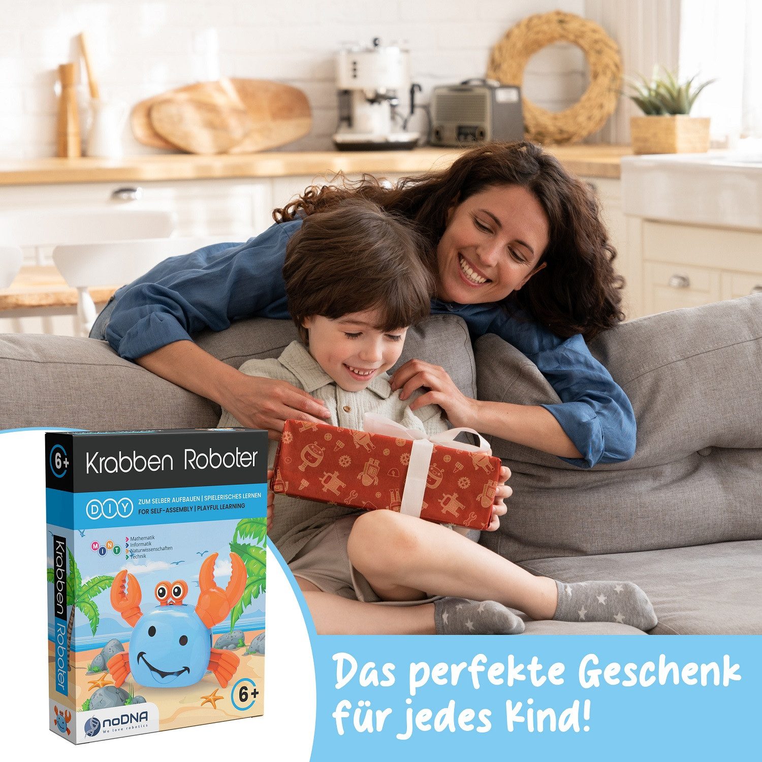 noDNA We love robotics Robotertier Krabben Roboter, ab 6 Jahren, DIY Roboter Spielzeug, Roboter Bausatz für Kinder ab 6 Jahren