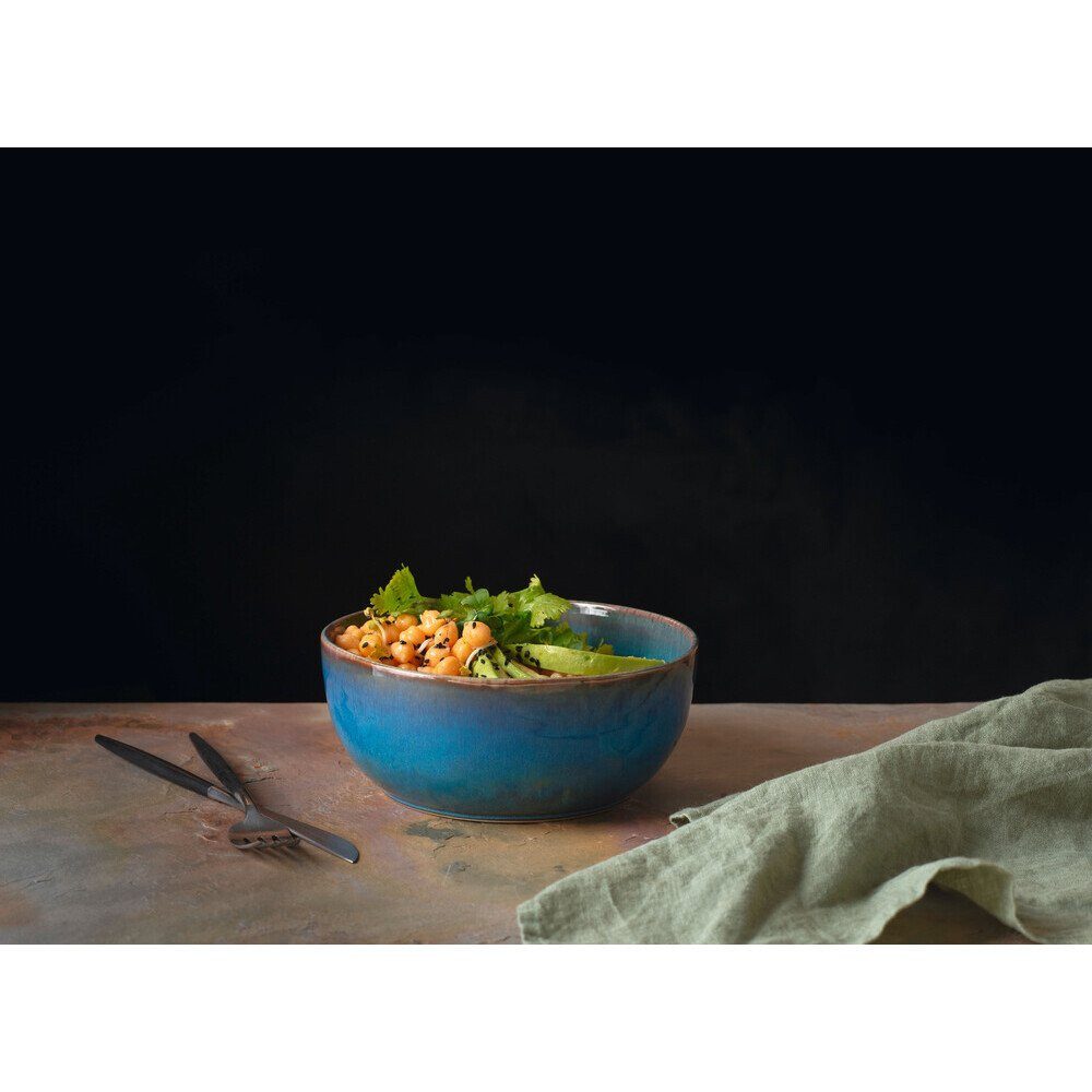 ASA SELECTION Schale Schale 18 cm Poké Bowl Curacao, Keramik, (1-tlg), Buddha Bowl, Poké Bowl, Müslischale, 900 ml, Keramik, blau, Unikat – Bild 4 von 4