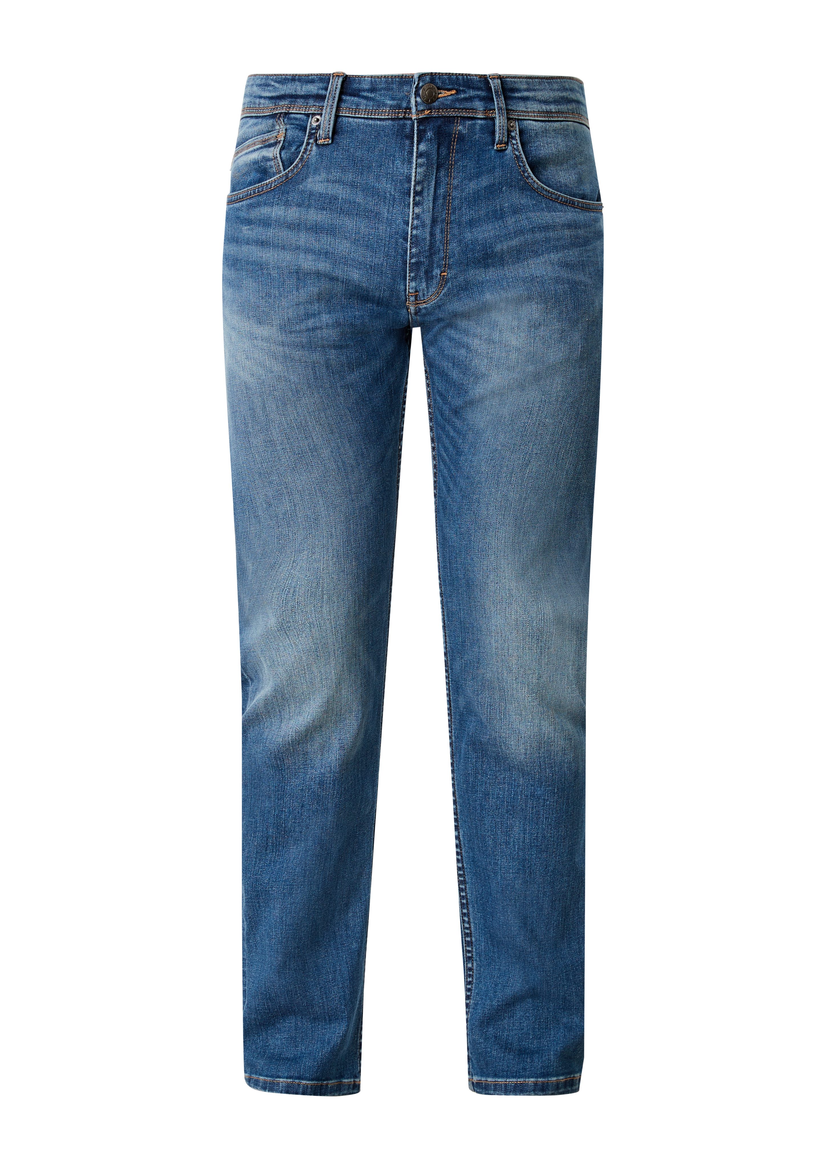 Keith Rise Jeans Mid / Slim / Leg s.Oliver blue Fit Slim Waschung / 5-Pocket-Jeans Leder-Patch,