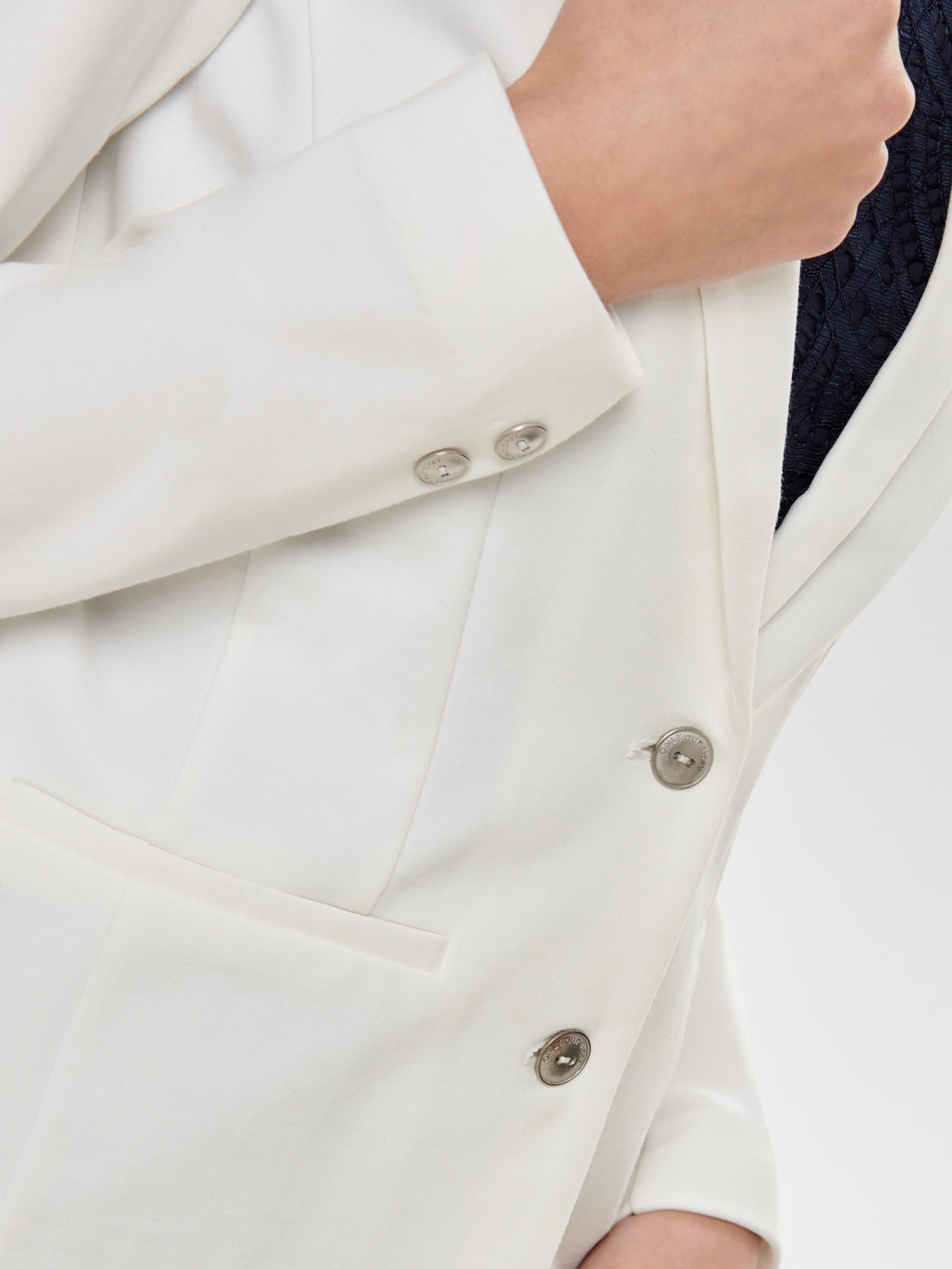 ONLY Jerseyblazer ONLPOPTRASH – 2-Knopf Blazer mit taillierter Silhouette regular fit, Milano Rib, Materialmix, Reverskragen, unifarben