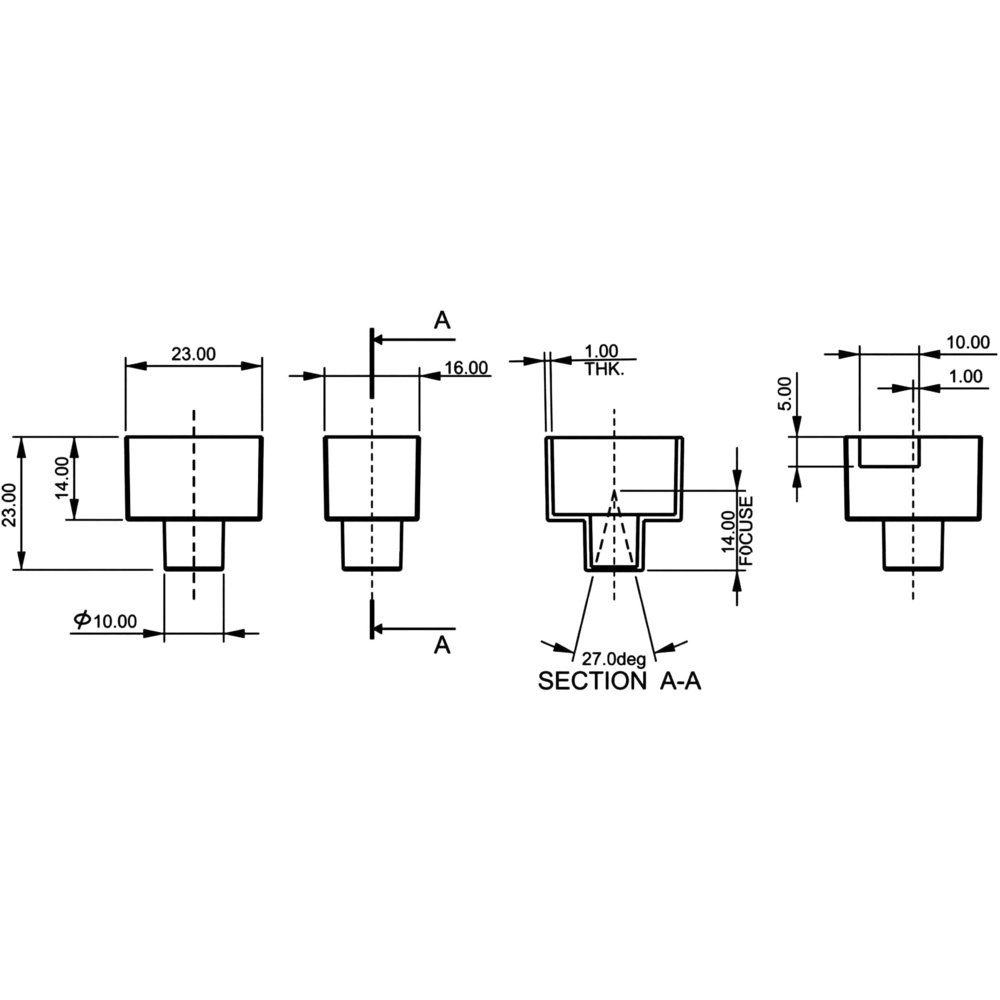 TRU COMPONENTS Bewegungsmelder V/DC COMPONENTS A27/360 x 23 H) (L PIR-Sensor-Modul 23 TRU 5 x (A27/360) B x x