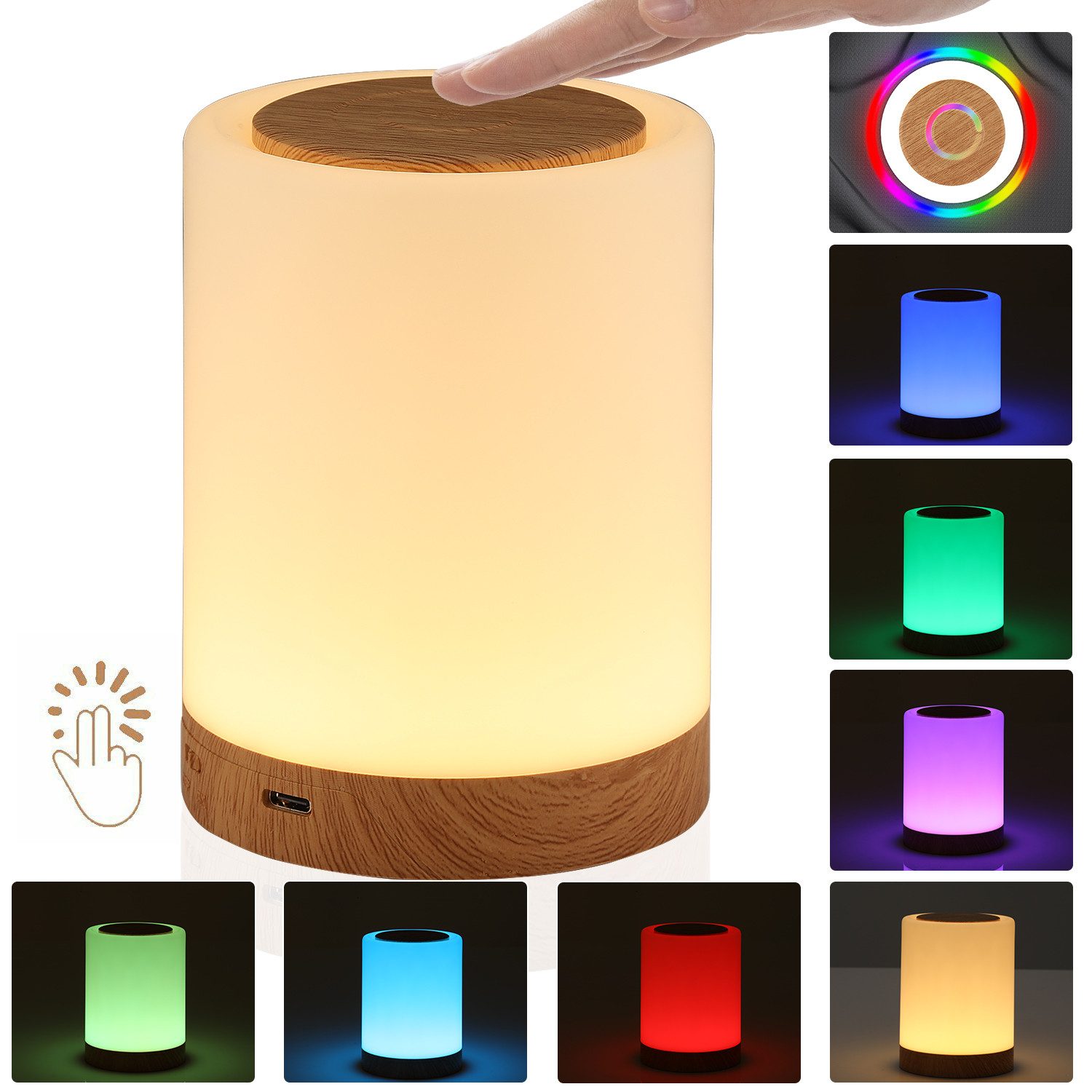 oyajia LED Nachtlicht Tischlampe Touch Dimmbar günstig online kaufen