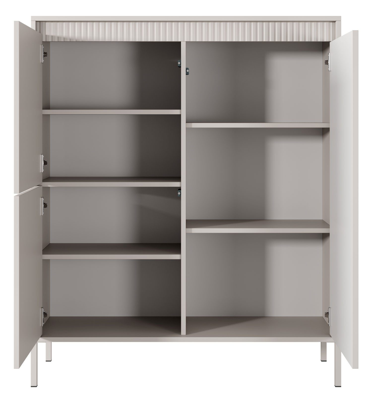 Feldmann-Wohnen Highboard Senso (Senso, 1 St., Highboard, Farbe beige), 104x40x124cm Farbe beige Grifflos