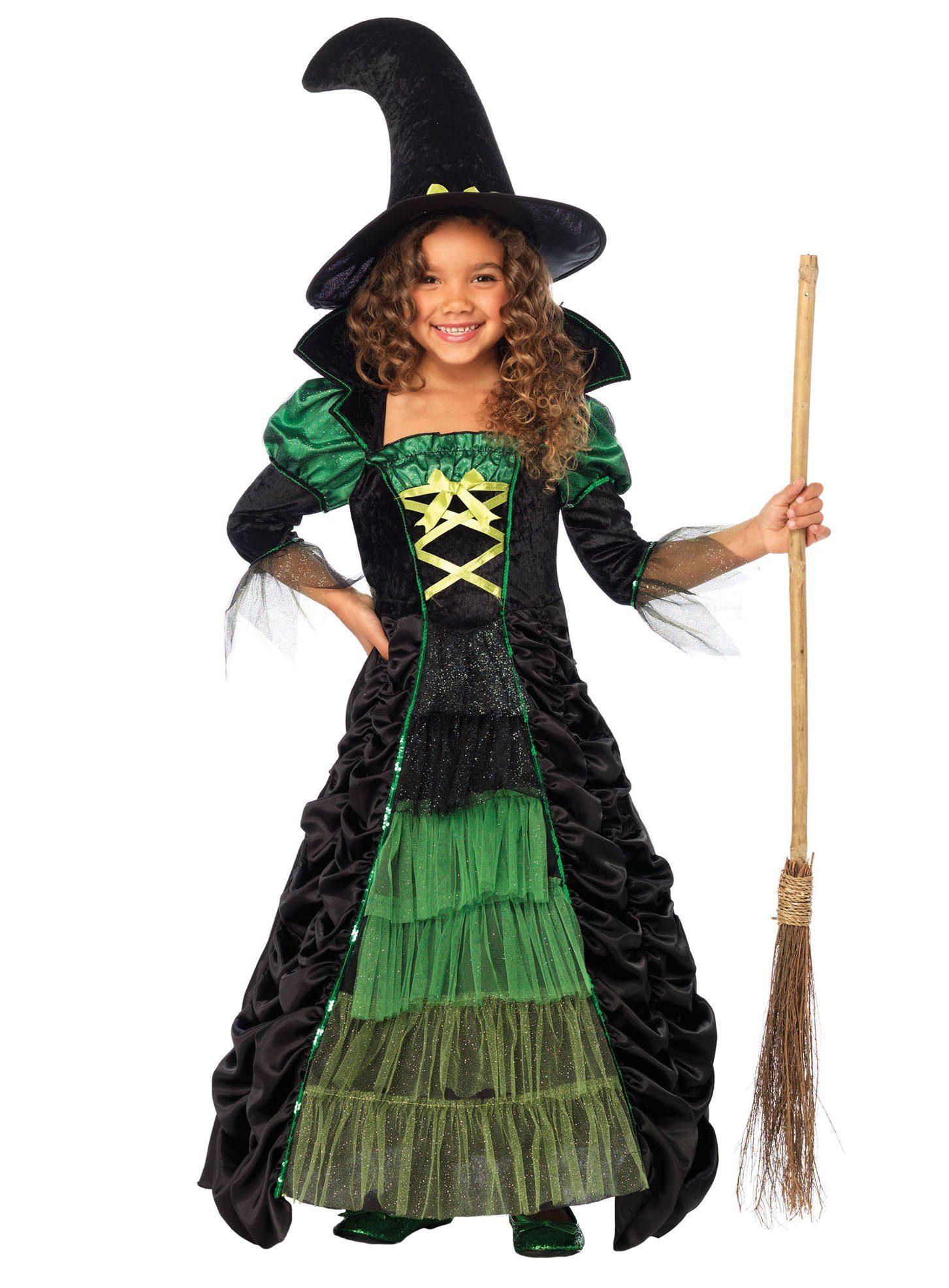 Leg Avenue Kostüm Moorhexe Kostüm für Kinder, Bodenlanges Hexenkleid für eine magische Verwandlung