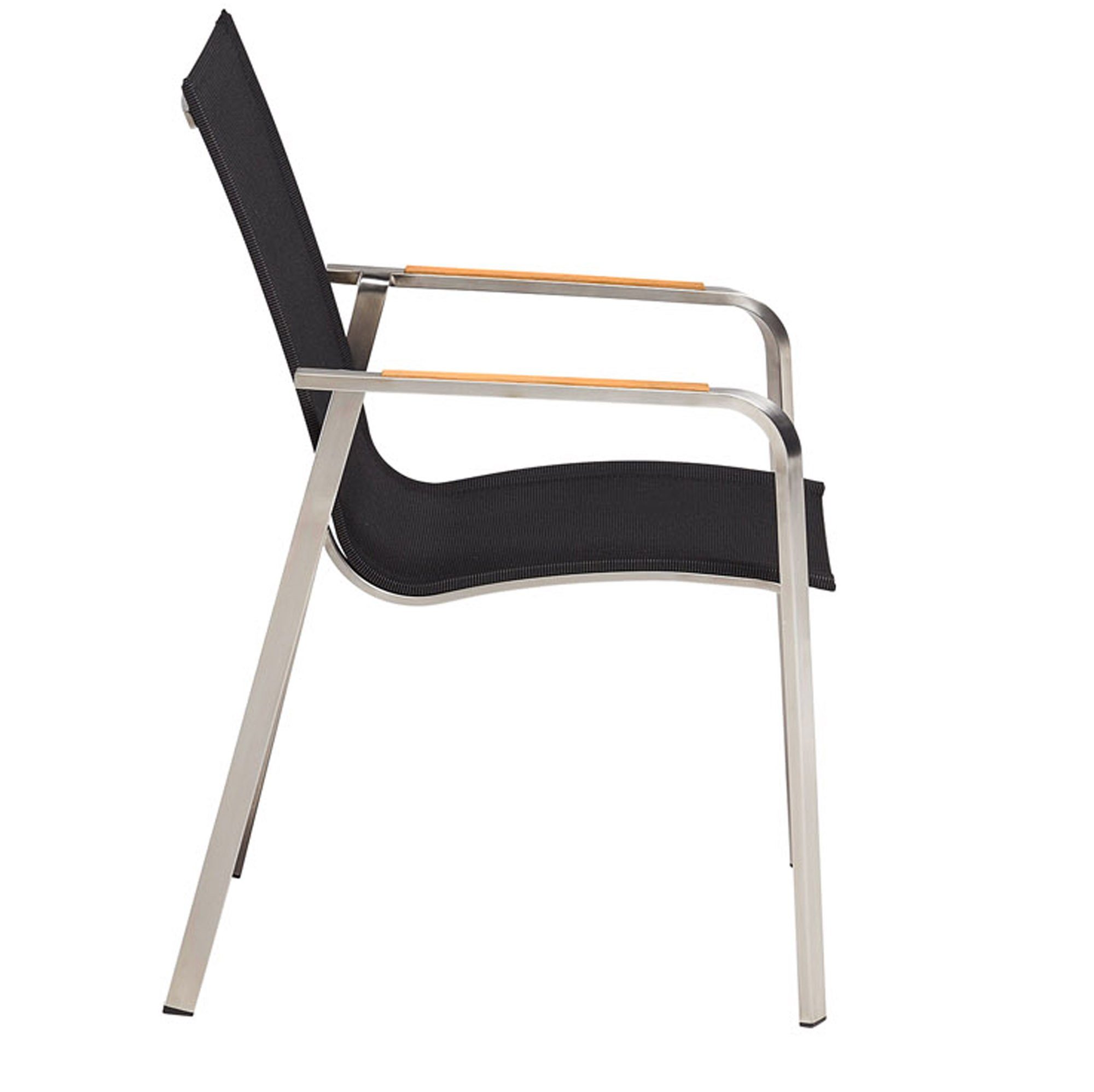 KETTLER Gartenlounge-Sessel Kettler Edelstahl Diamond Stapelsessel Garten Teak Armlehne