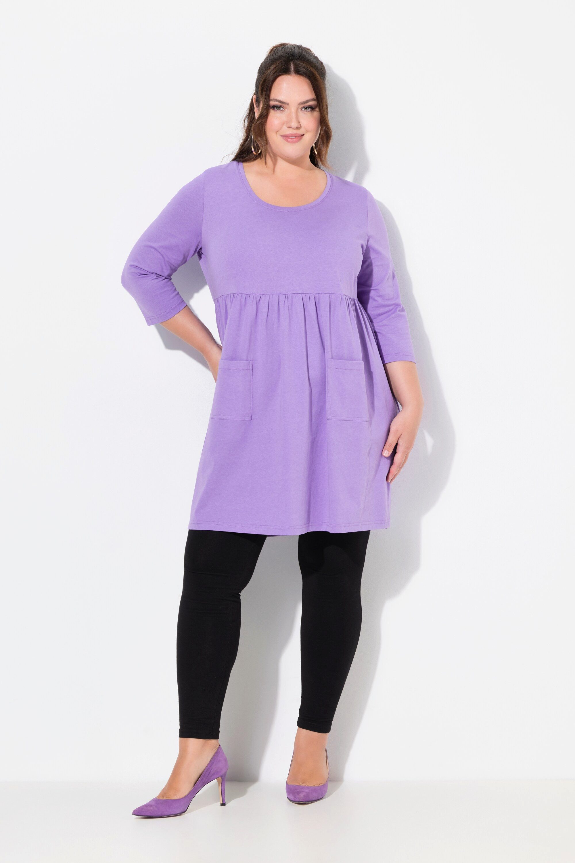 Ulla Popken Longshirt Longshirt A-Linie Rundhals günstig online kaufen