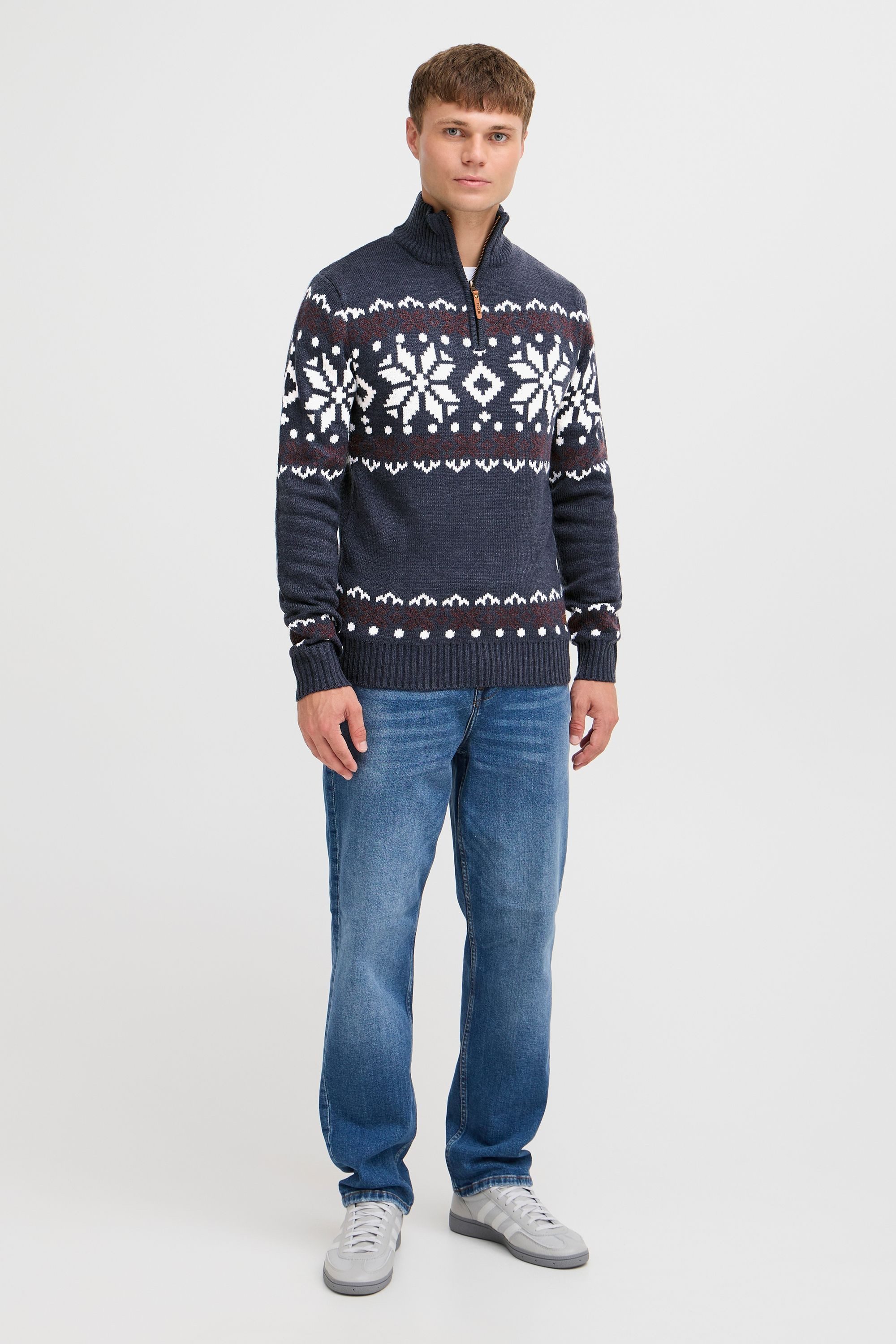 !Solid Troyer SDNorwin Strickpulli mit Norweger Strickmuster